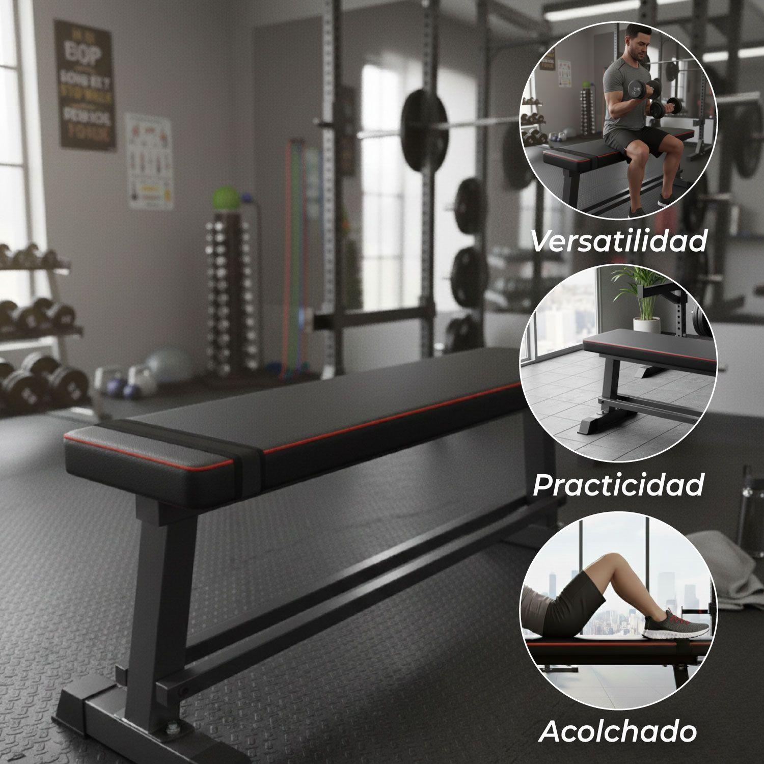 Banca Abdominal Doble Soporte Firme y Acolchado Grueso-3