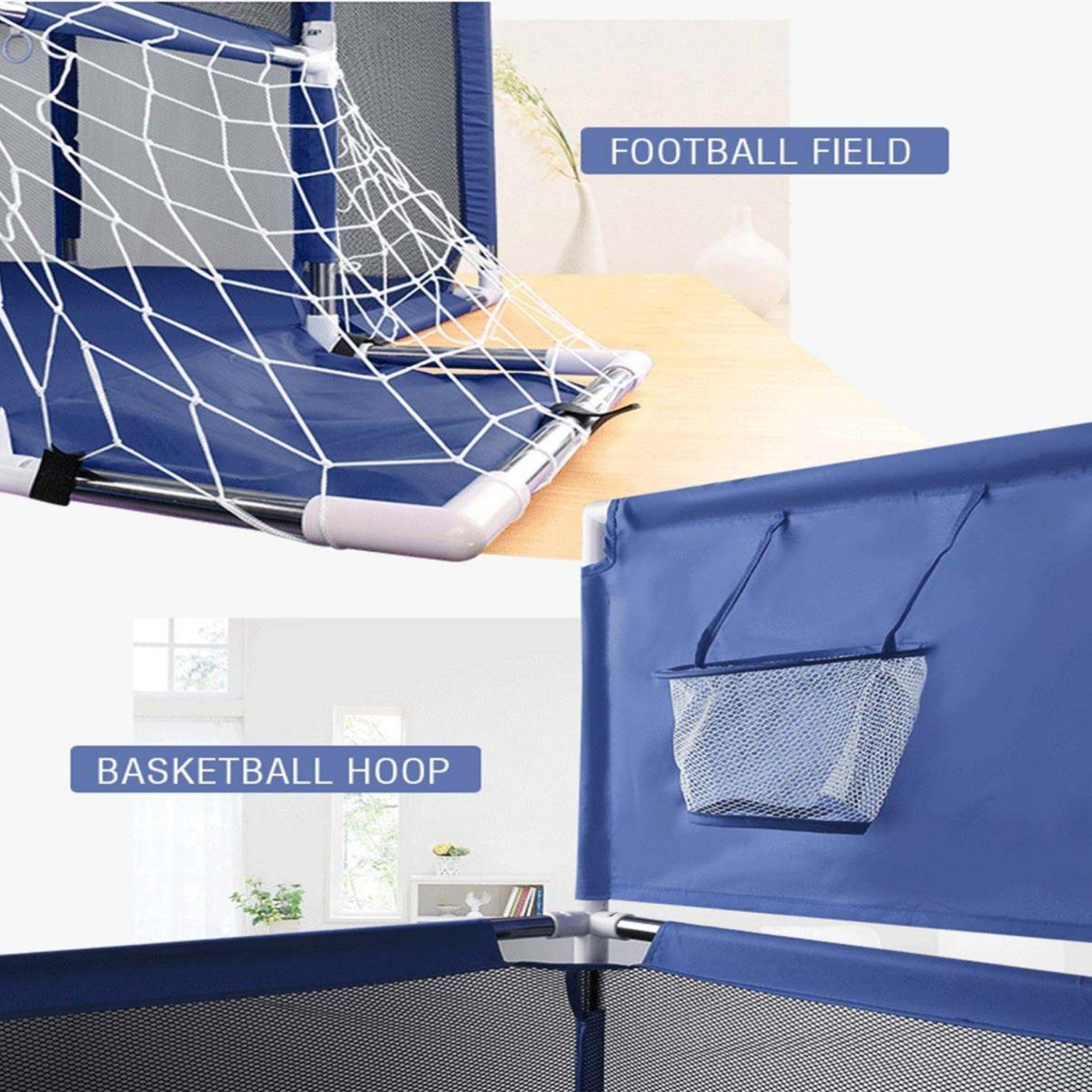 Corral de Seguridad Bebe 180cm Con Aro y Pelotitas Azul-5