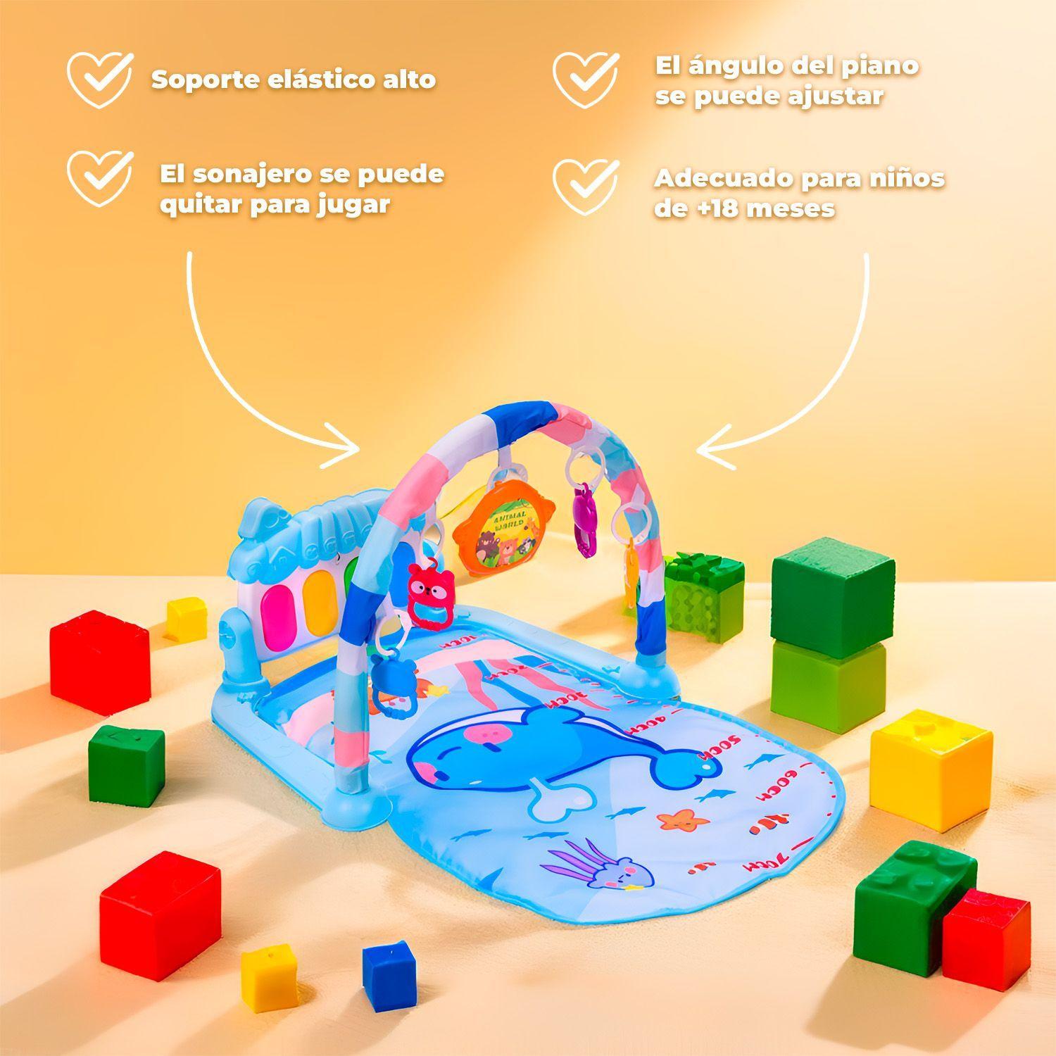 Gimnasio Alfombra Bebe Piano 3 en 1 Fluffy Whale-2