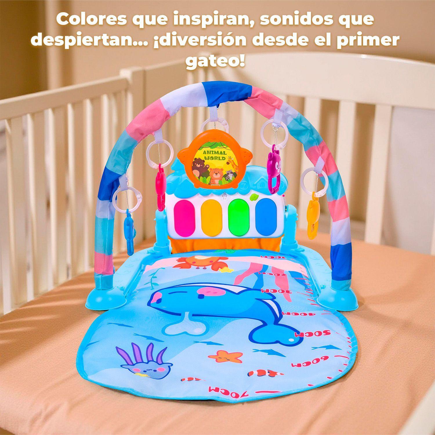 Gimnasio Alfombra Bebe Piano 3 en 1 Fluffy Whale-3