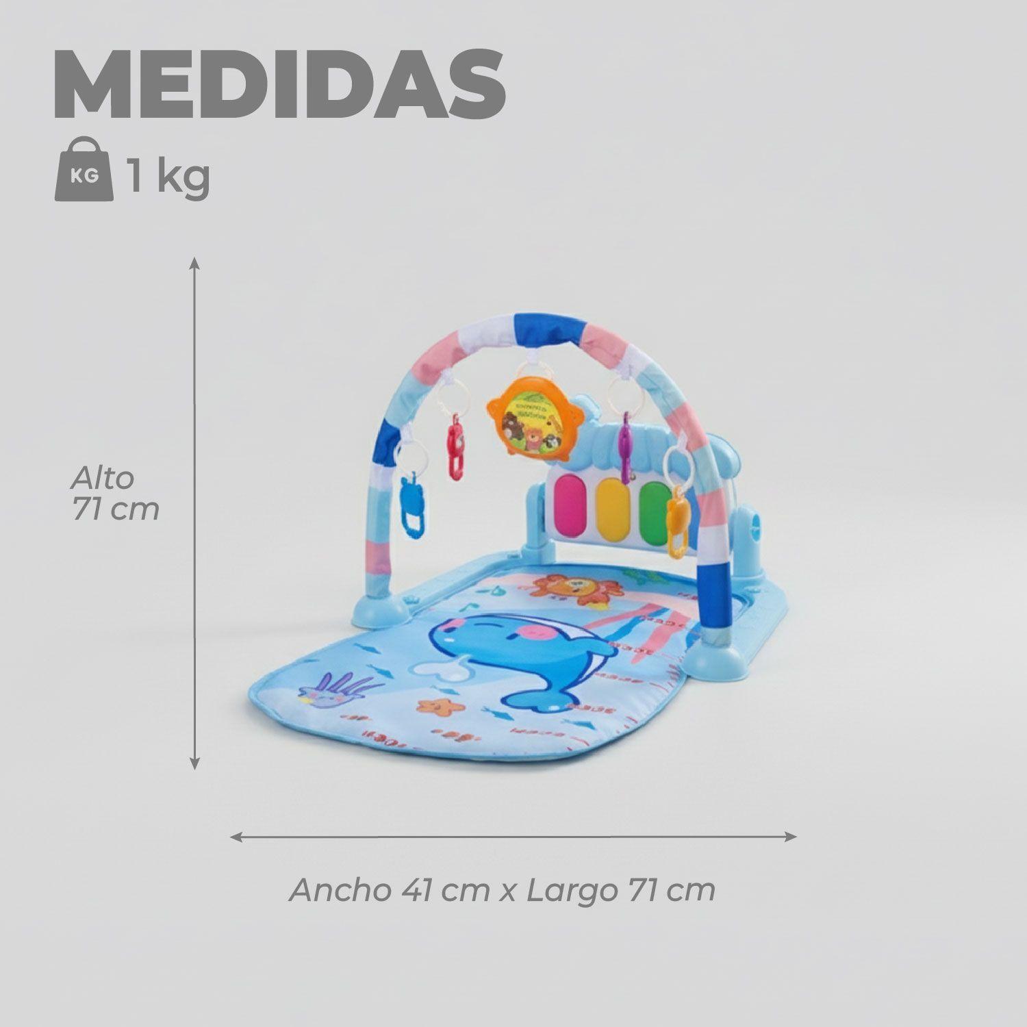 Gimnasio Alfombra Bebe Piano 3 en 1 Fluffy Whale-2