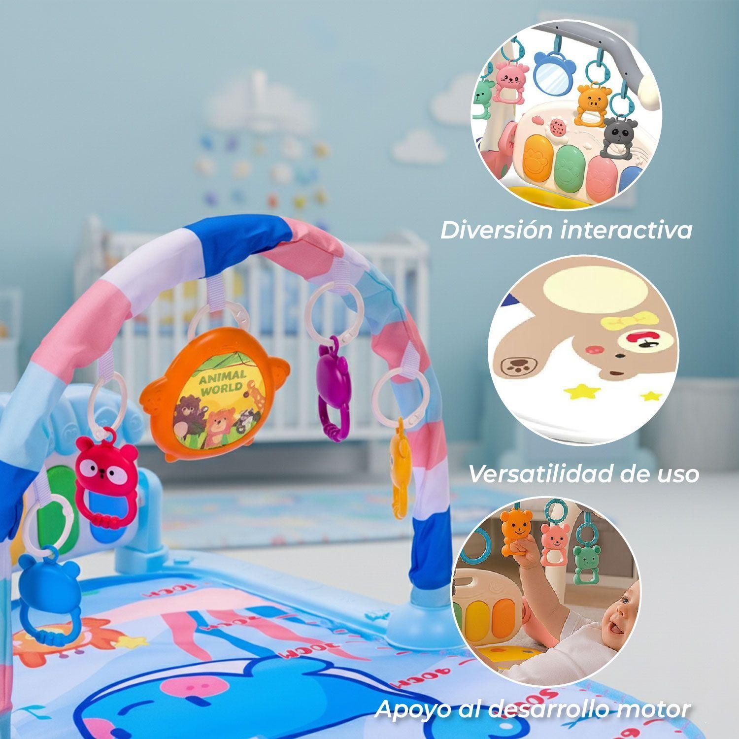 Gimnasio Alfombra Bebe Piano 3 en 1 Fluffy Whale-3