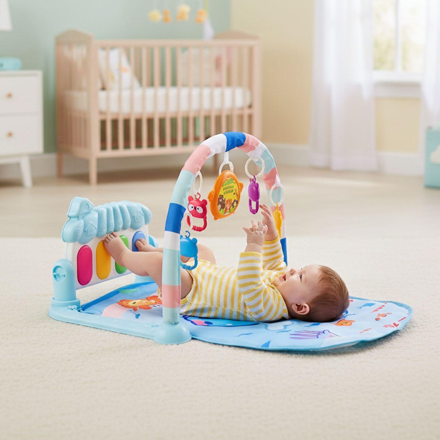 Gimnasio Alfombra Bebe Piano 3 en 1 Fluffy Whale-4