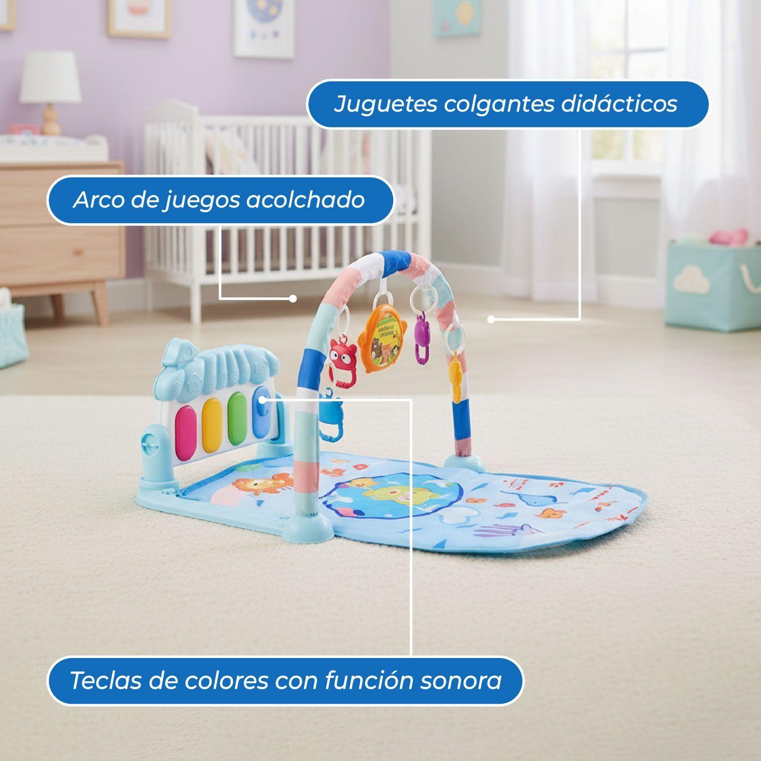 Gimnasio Alfombra Bebe Piano 3 en 1 Fluffy Whale-5
