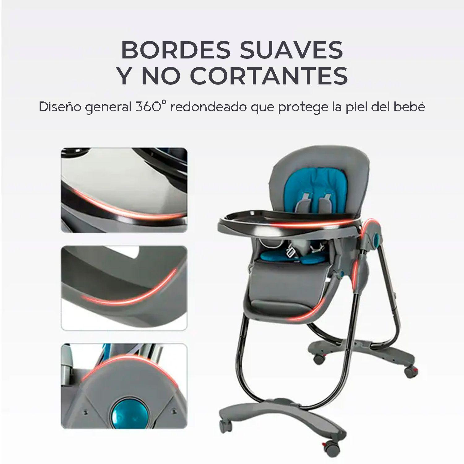 Silla De Comer Bebe Elegante Altura Regulable Y Reclinable-2