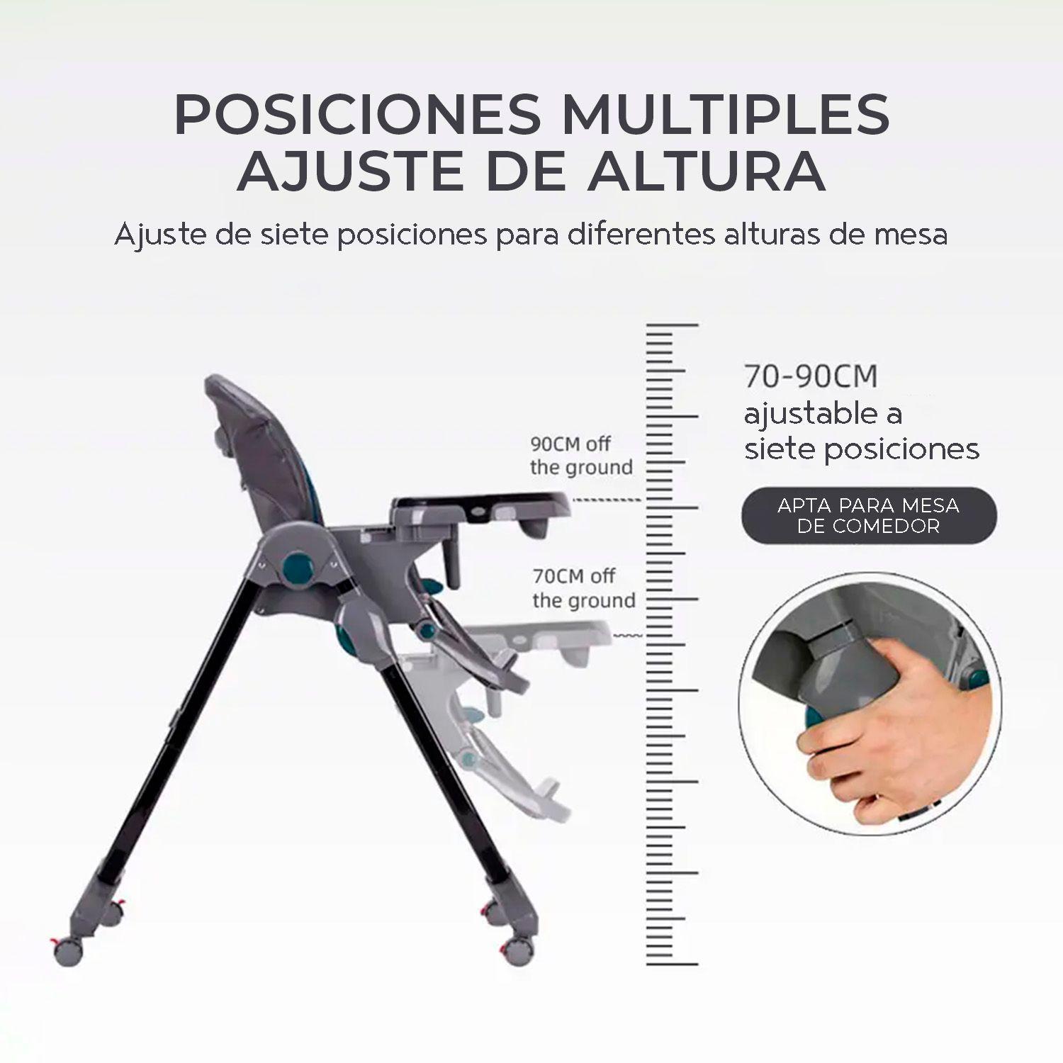 Silla De Comer Bebe Elegante Altura Regulable Y Reclinable-4