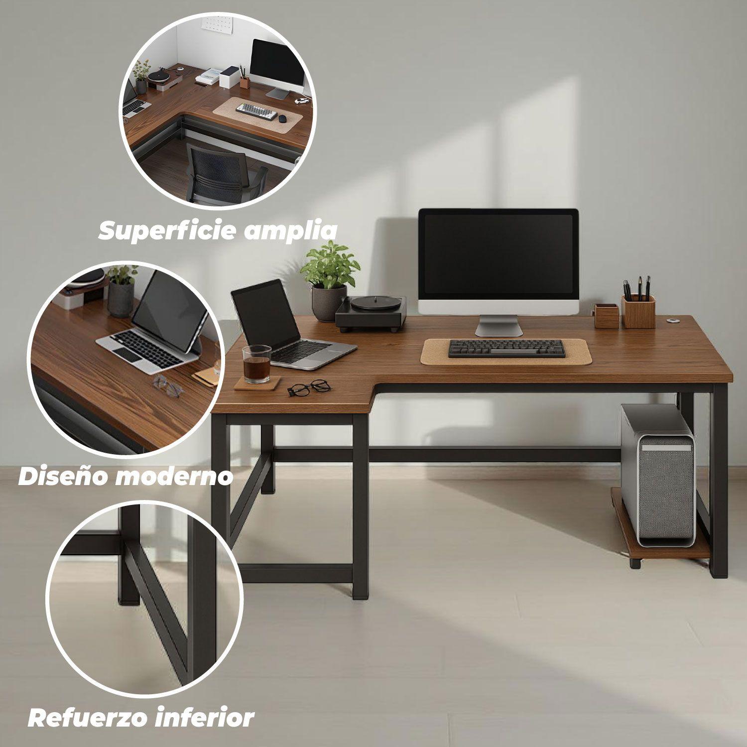 Escritorio Oficina Brown L Izquierdo 140x100 cm-3