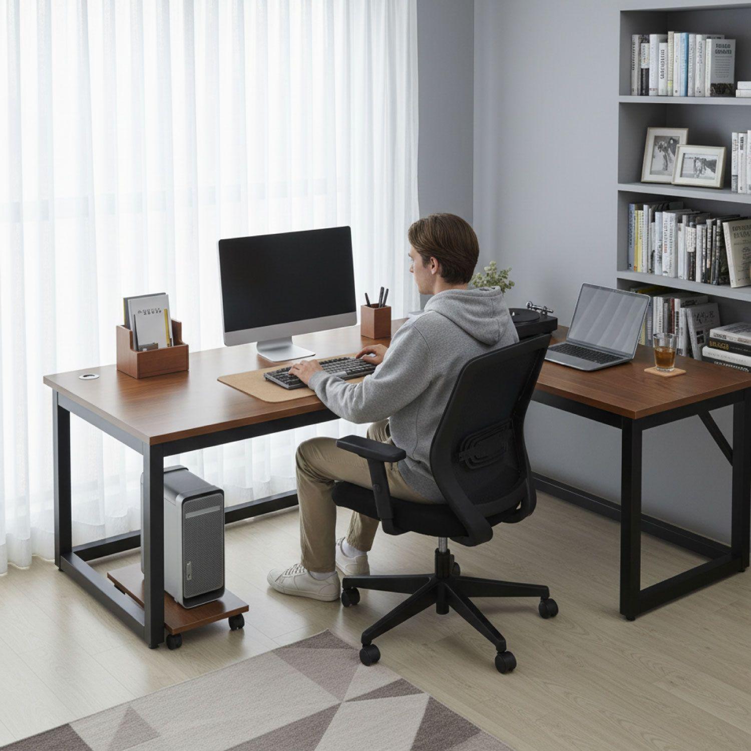 Escritorio Oficina Brown L Izquierdo 140x100 cm-4