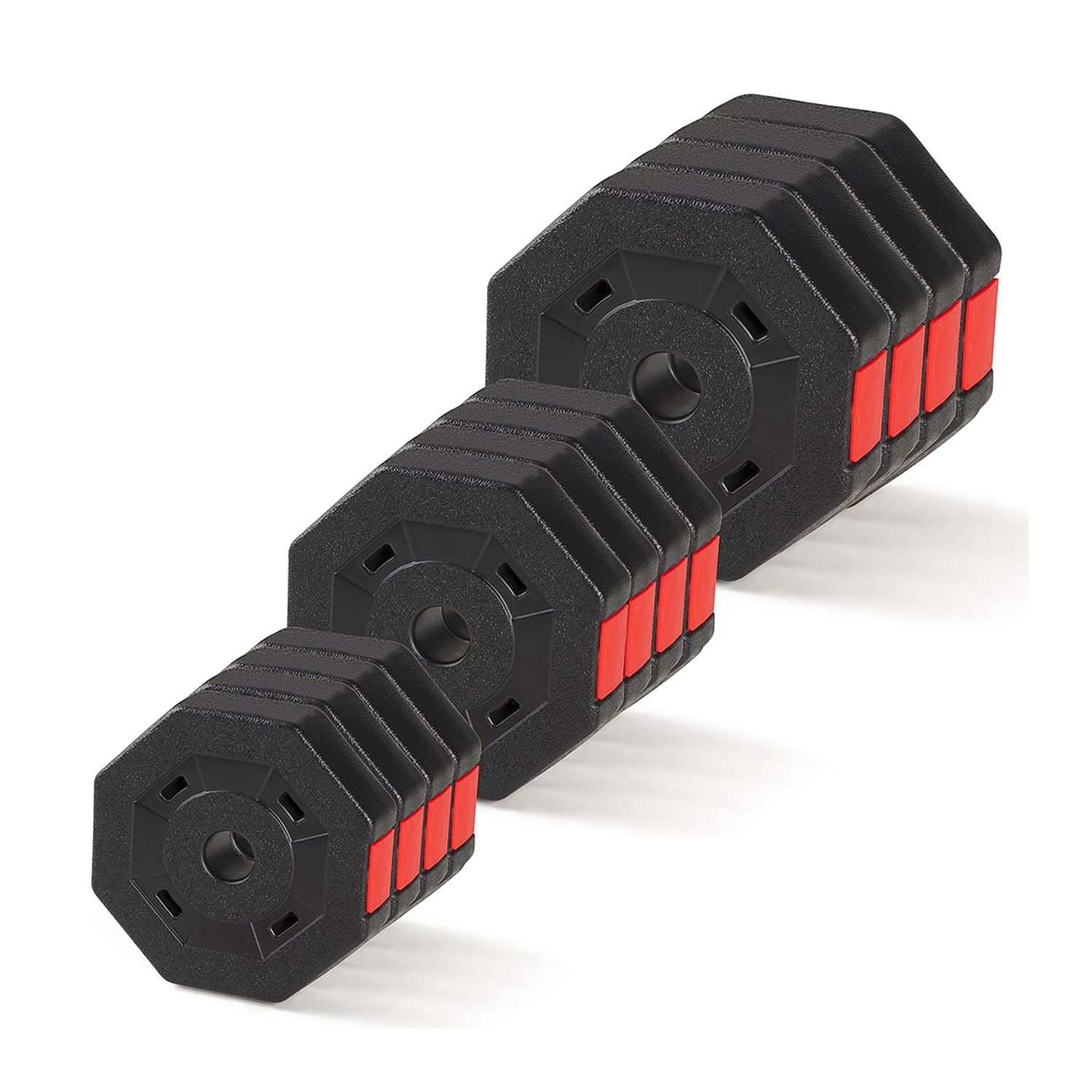 Set de Mancuernas 30 KG Rojo-5