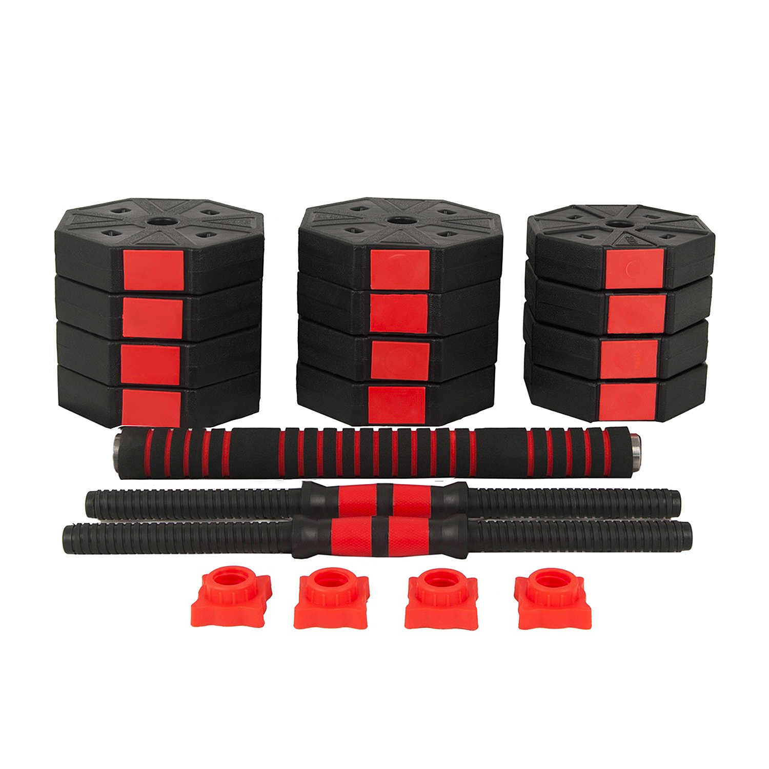 Set de Mancuernas 30 KG Rojo-2