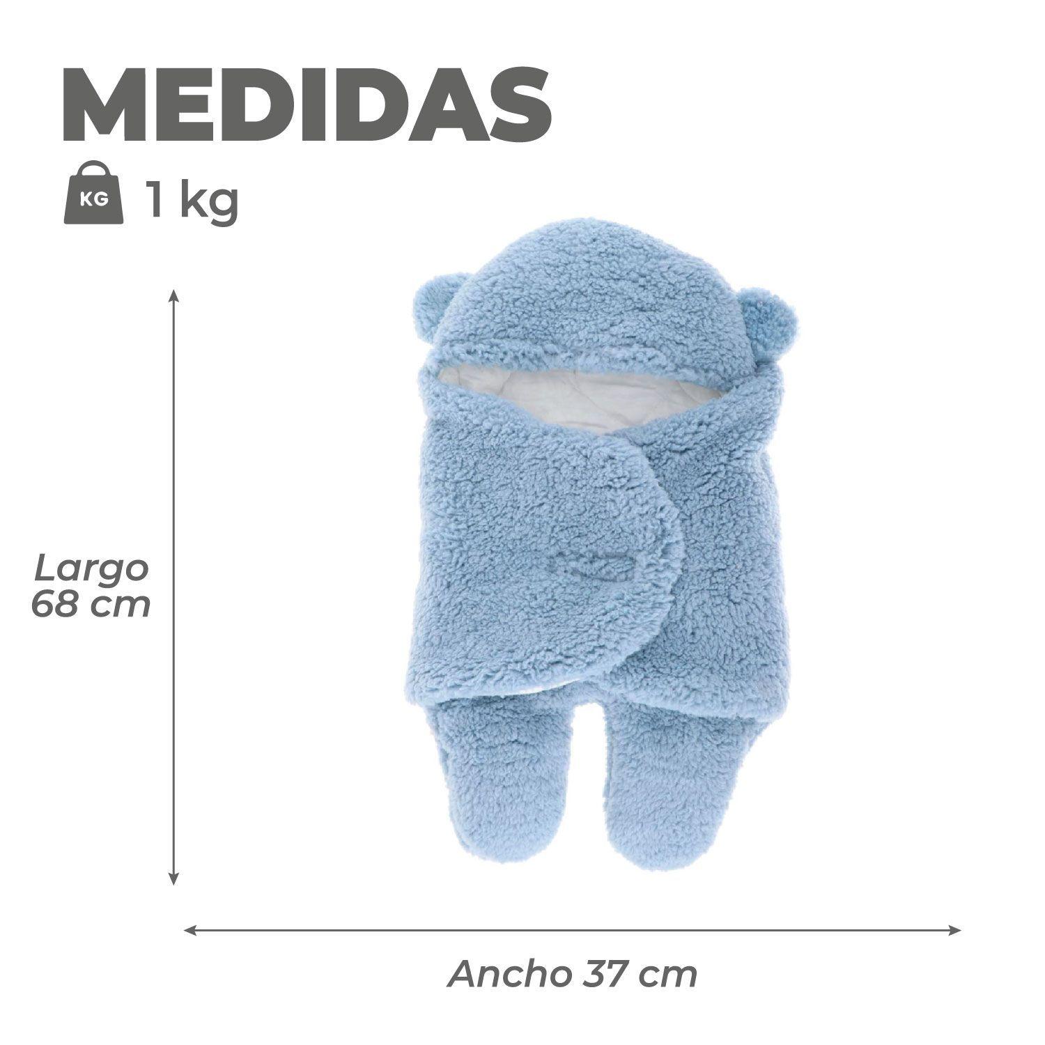 Manta Bebe Premium Recien Nacido Enterito Suave Osito Celeste-2