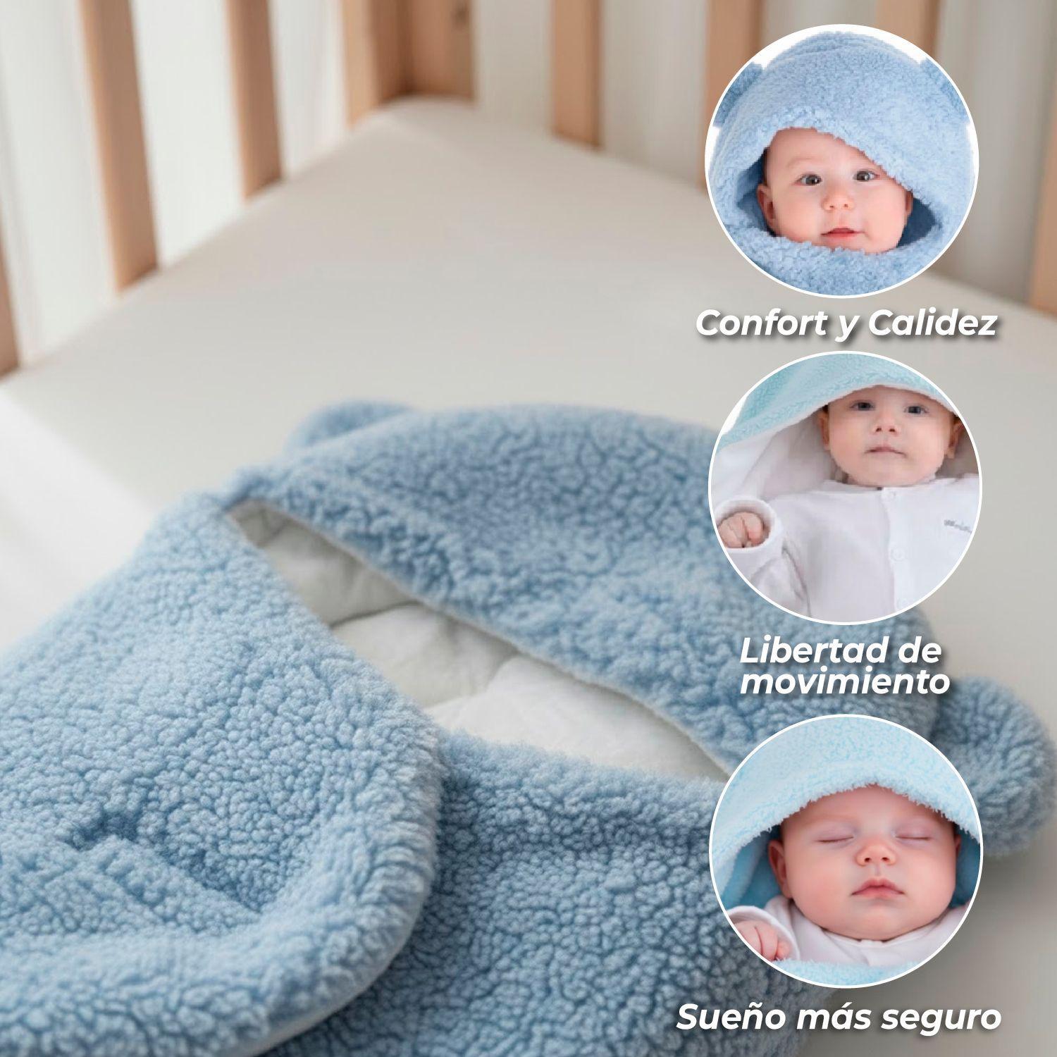 Manta Bebe Premium Recien Nacido Enterito Suave Osito Celeste-3