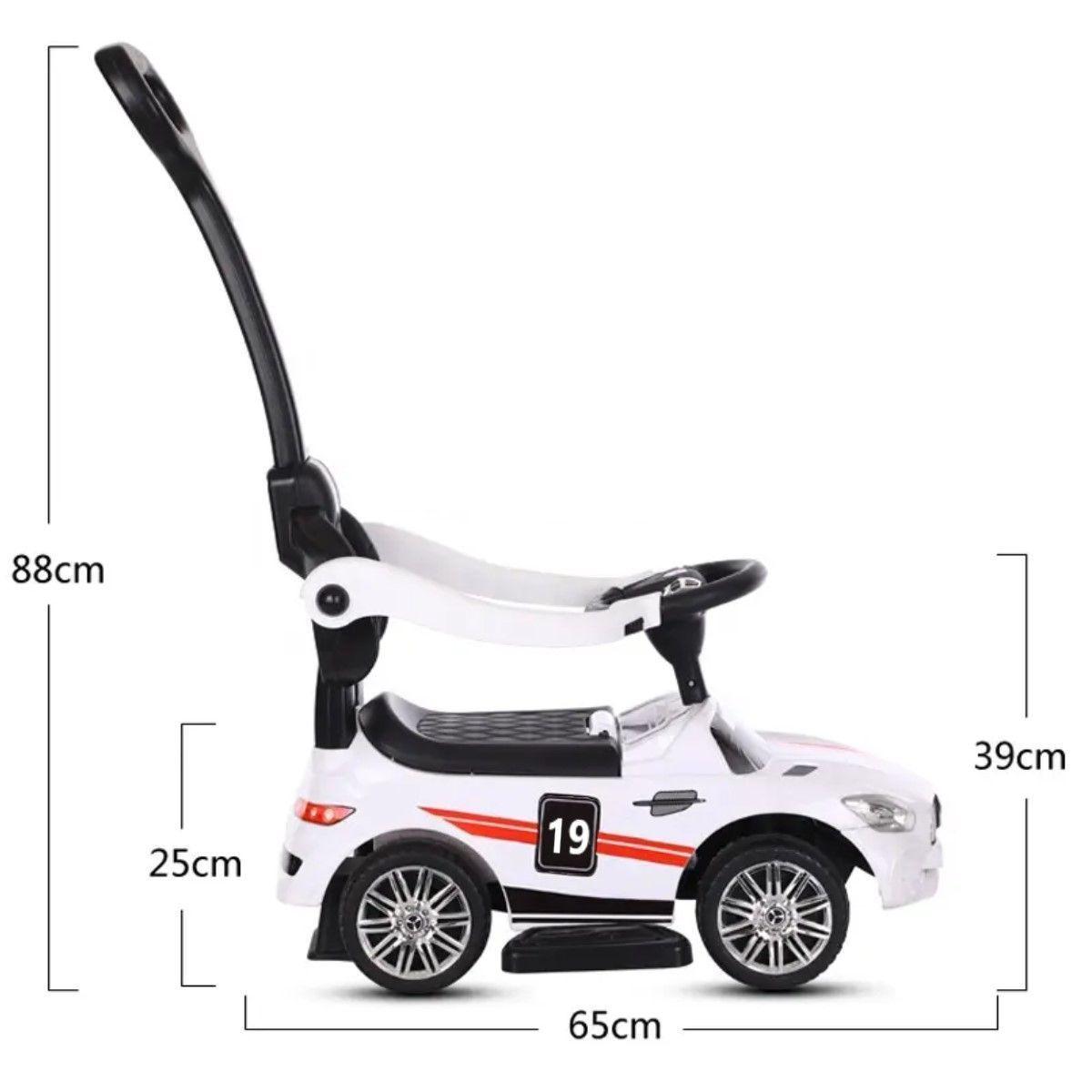 Auto Correpasillos Andador 2 En 1 Con Mango Blanco-2