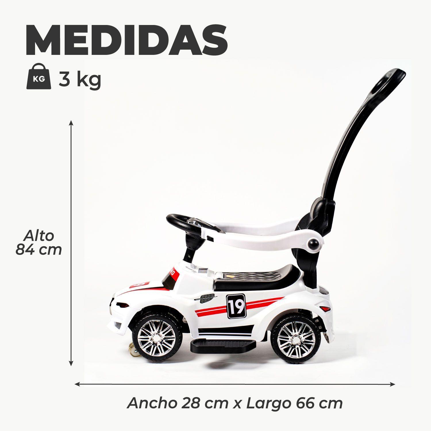 Auto Correpasillos Andador 2 En 1 Con Mango Blanco-2