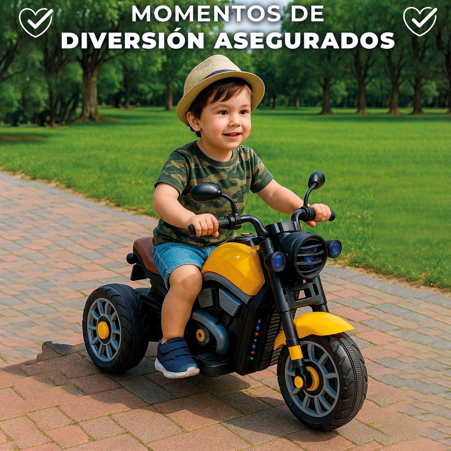 Moto Eléctrica Para Niños Motocicleta Clásica Luz Y Sonidos-1