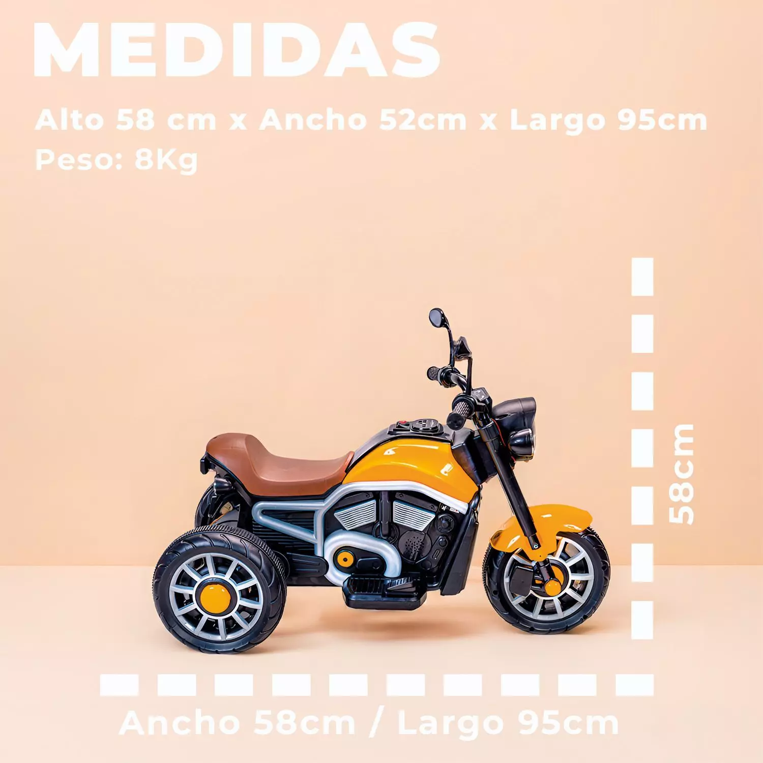 Moto Eléctrica Para Niños Motocicleta Clásica Luz Y Sonidos-2