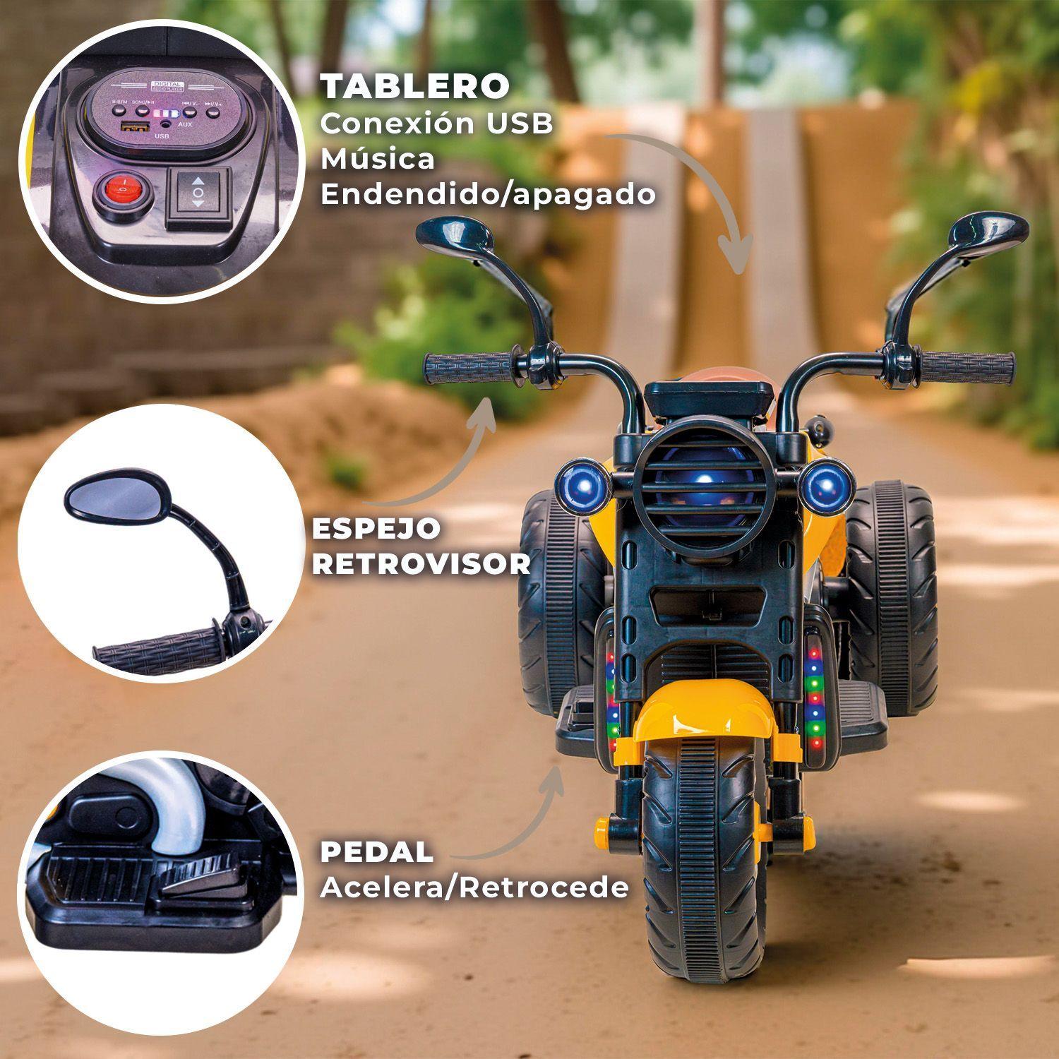 Moto Eléctrica Para Niños Motocicleta Clásica Luz Y Sonidos-3