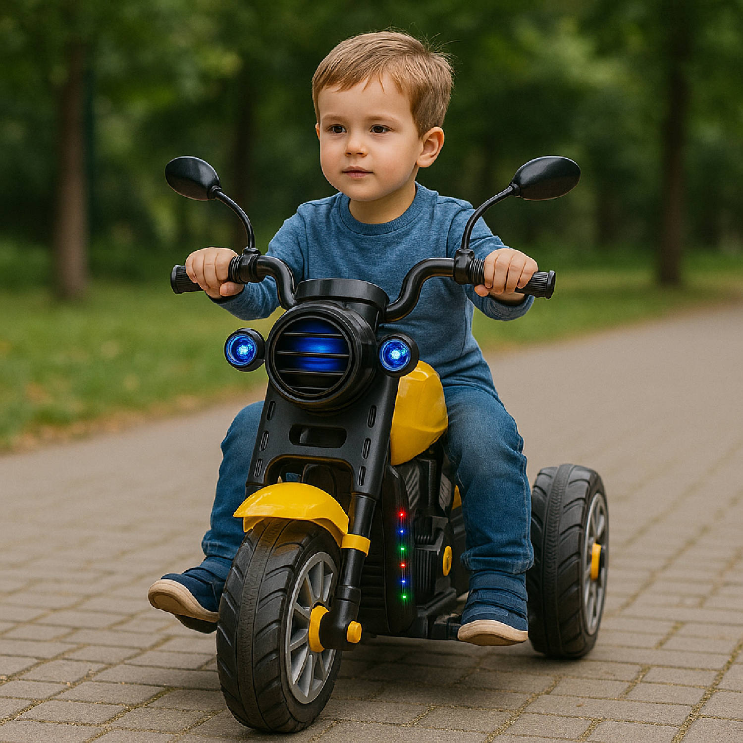 Moto Eléctrica Para Niños Motocicleta Clásica Luz Y Sonidos-4