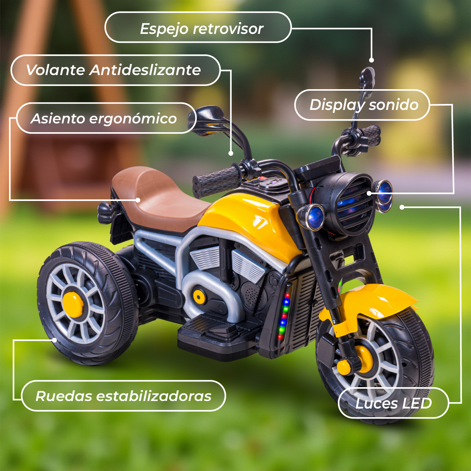Moto Eléctrica Para Niños Motocicleta Clásica Luz Y Sonidos-5