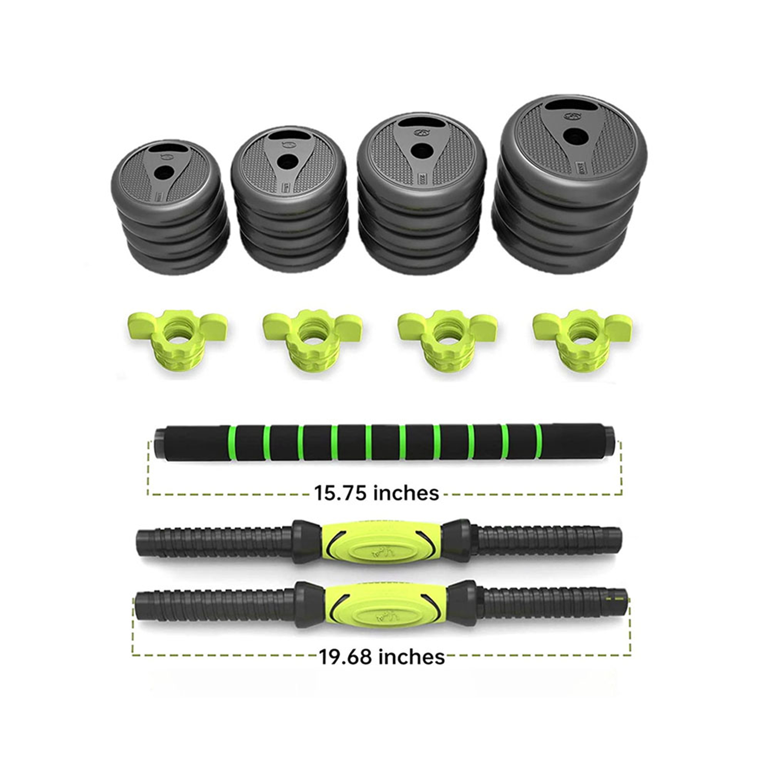 Juego De Mancuernas De 40 Kg Con Union Light Green-3