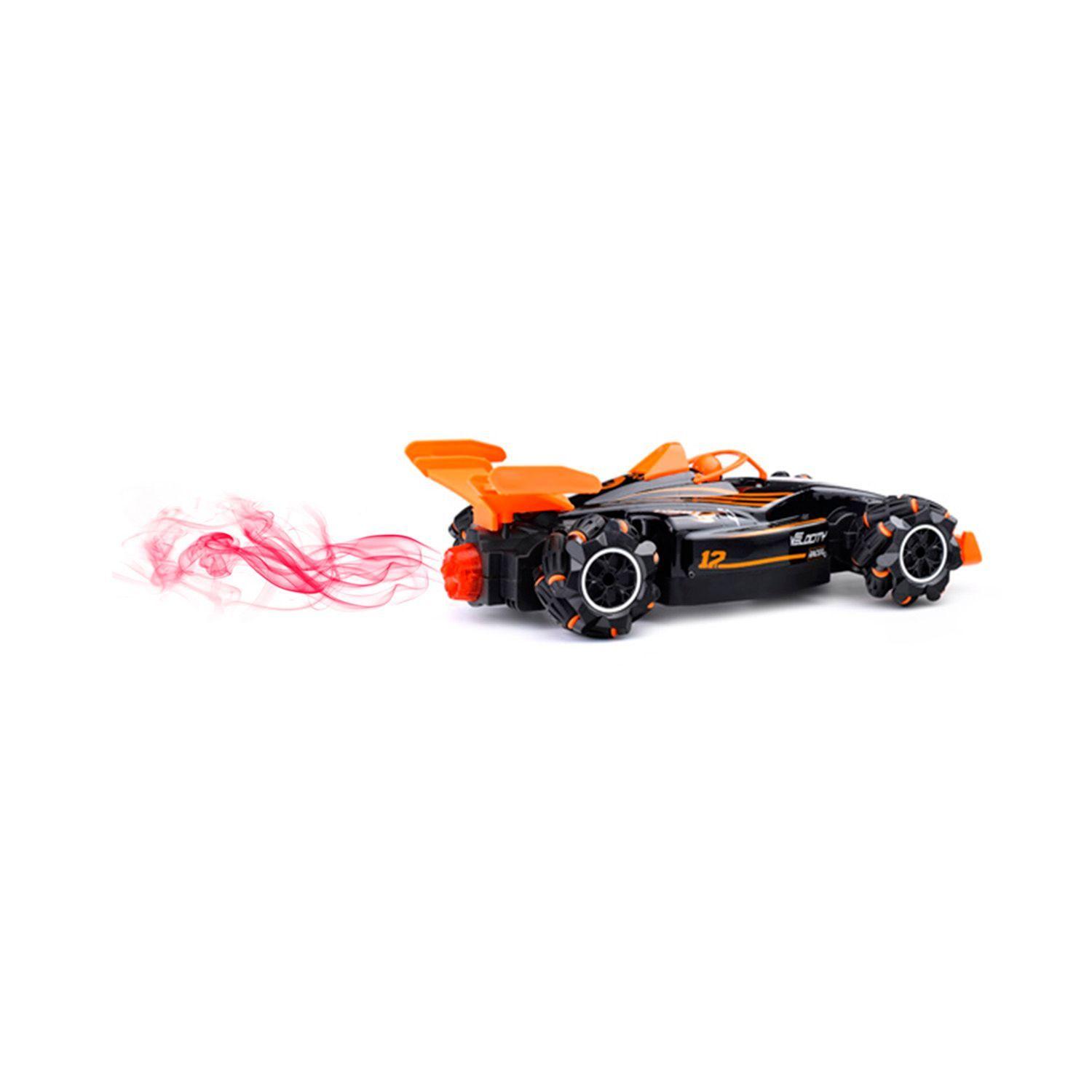 Auto De Carreras Control Remoto Luz Sonido Caminata Lateral Naranja-1