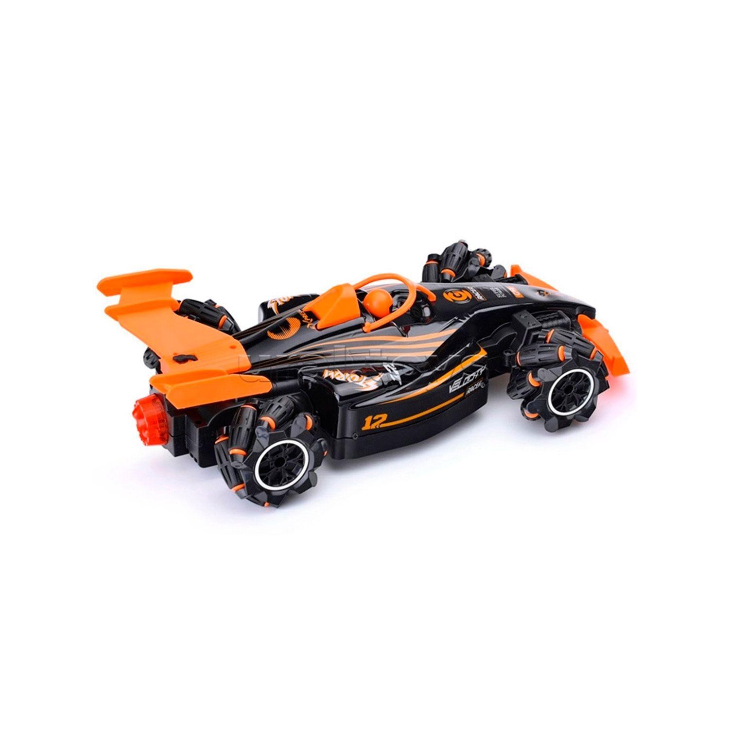 Auto De Carreras Control Remoto Luz Sonido Caminata Lateral Naranja-2