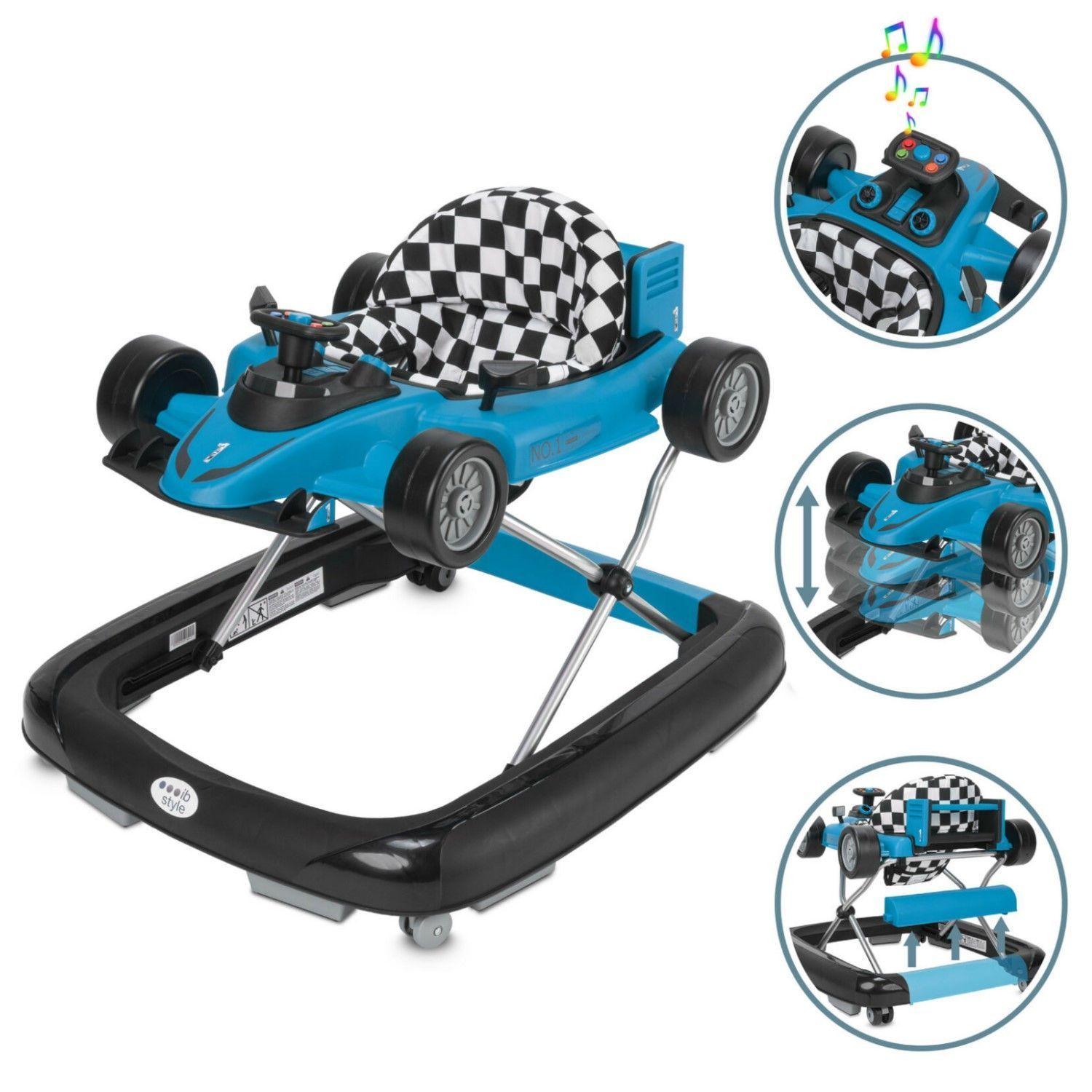 Andador F1 Caminador 2 en 1 Convertible Carreras Celeste-4