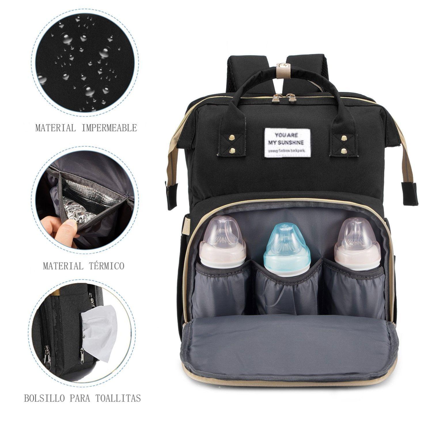 Mochila Pañalera 3 en 1 Cuna Mudador Portatil Bebe-4