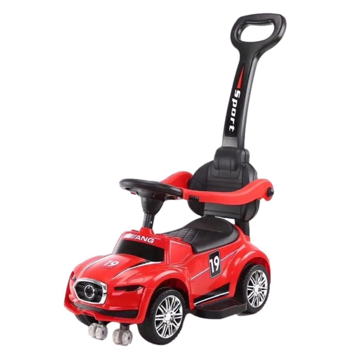  Auto Correpasillos Andador 2 en 1 con Mango Rojo-0