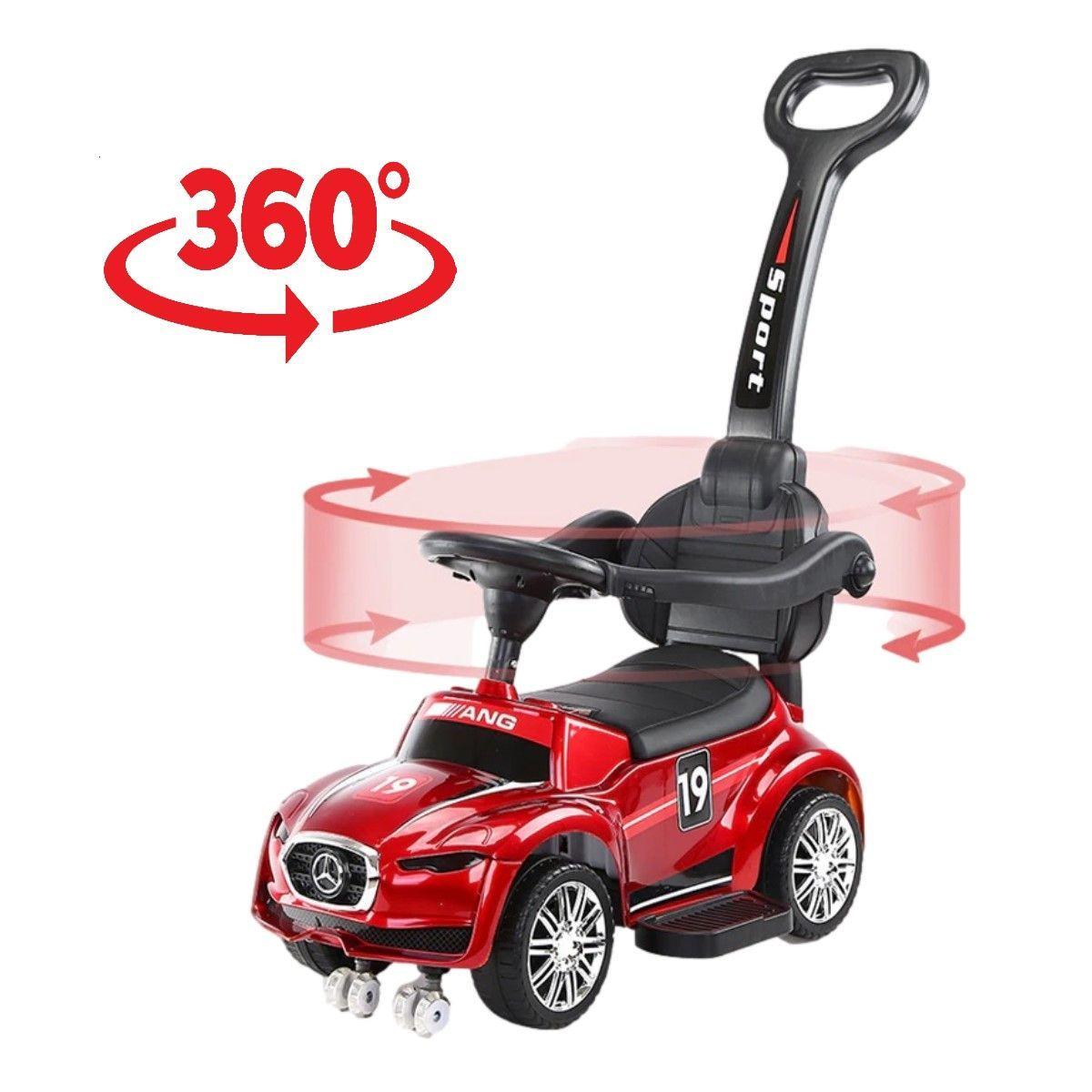  Auto Correpasillos Andador 2 en 1 con Mango Rojo-2