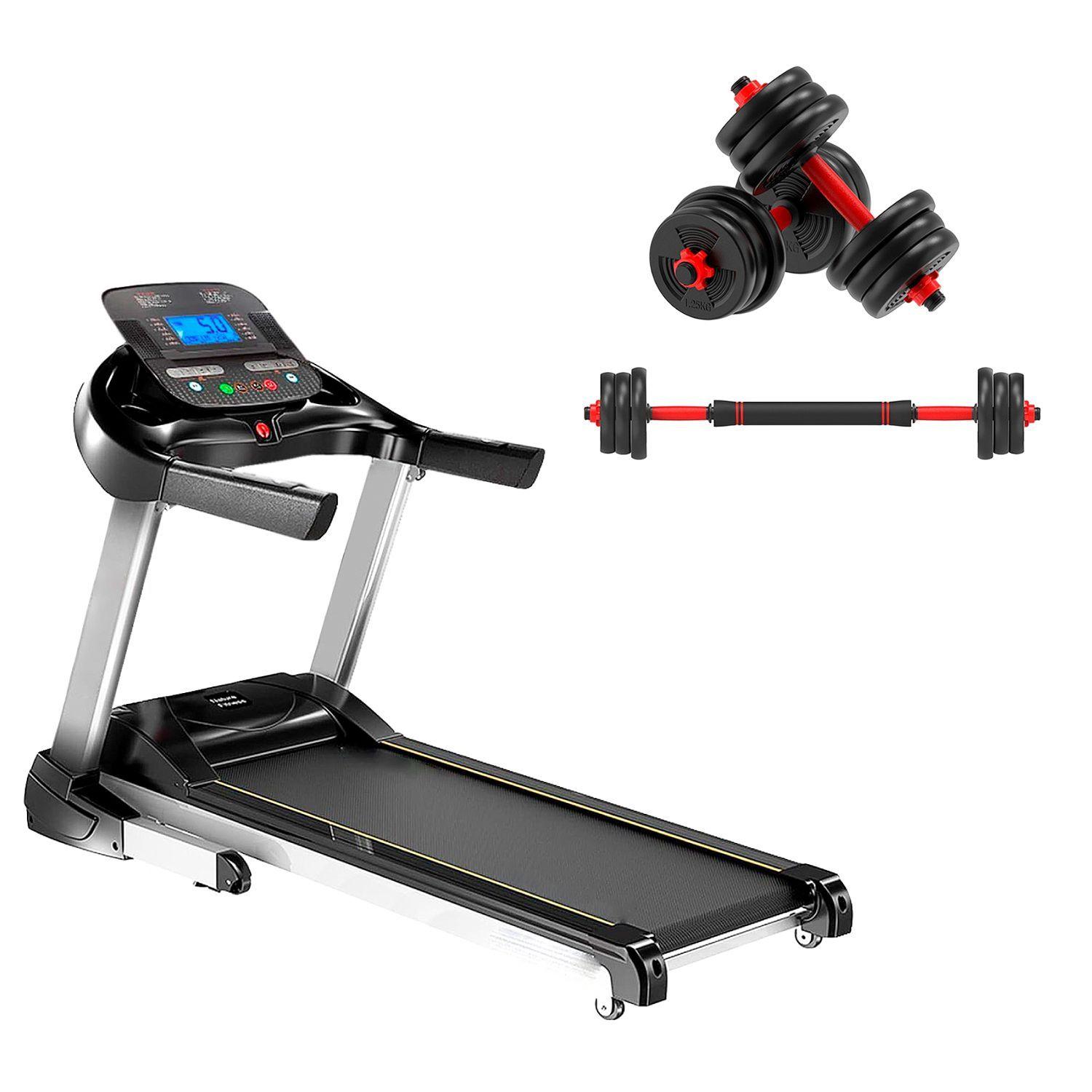 Trotadora K11 Inclinación automática plegable + Mancuernas 10 KG-0