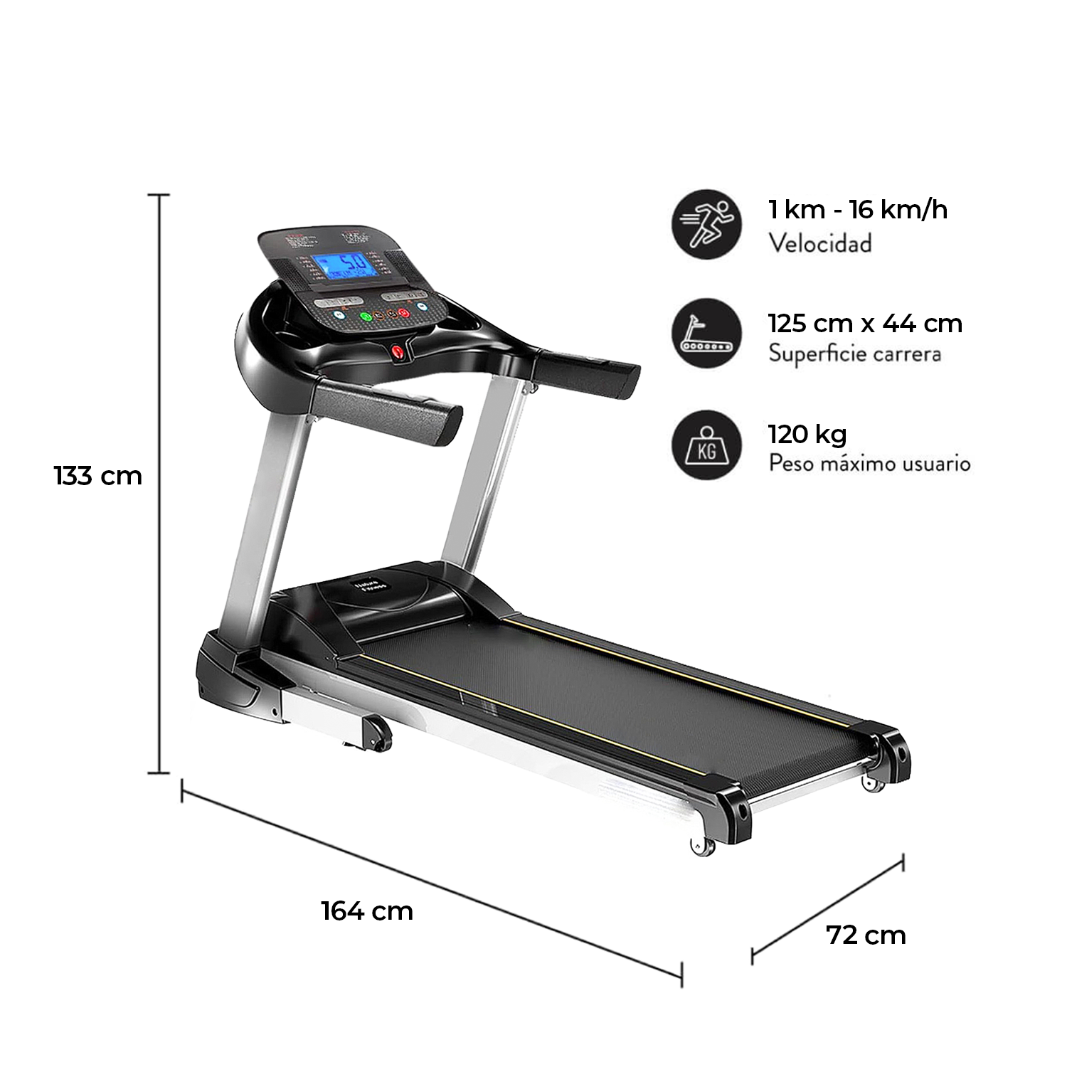 Trotadora K11 Inclinación automática plegable + Mancuernas 10 KG-1