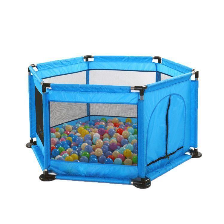 Corral Seguridad Bebe 50 pelotitas + Aro Basket Celeste-4