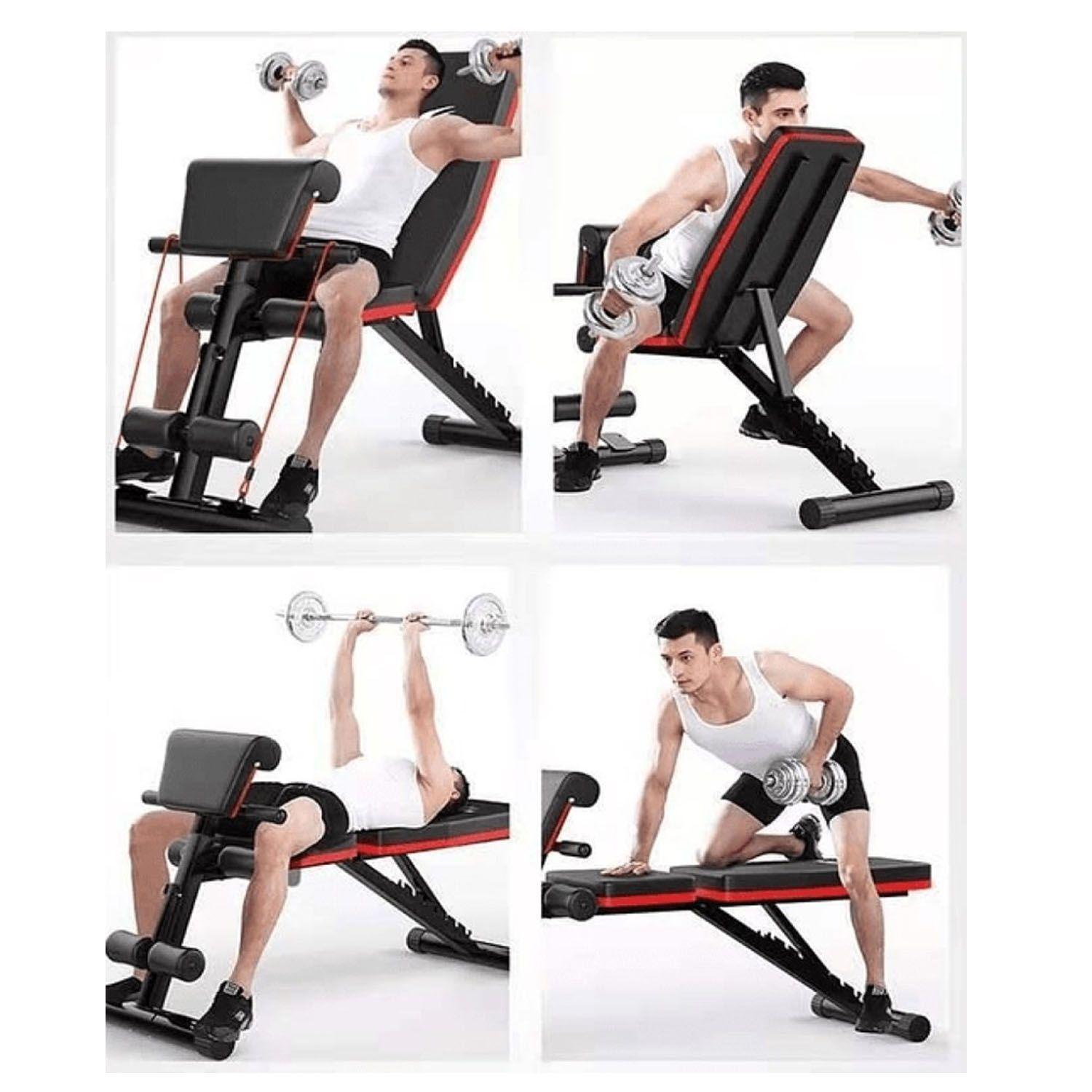 BANCA ABDOMINAL AJUSTABLE FULL + BICEPS CON BANDAS SPORTIME-4