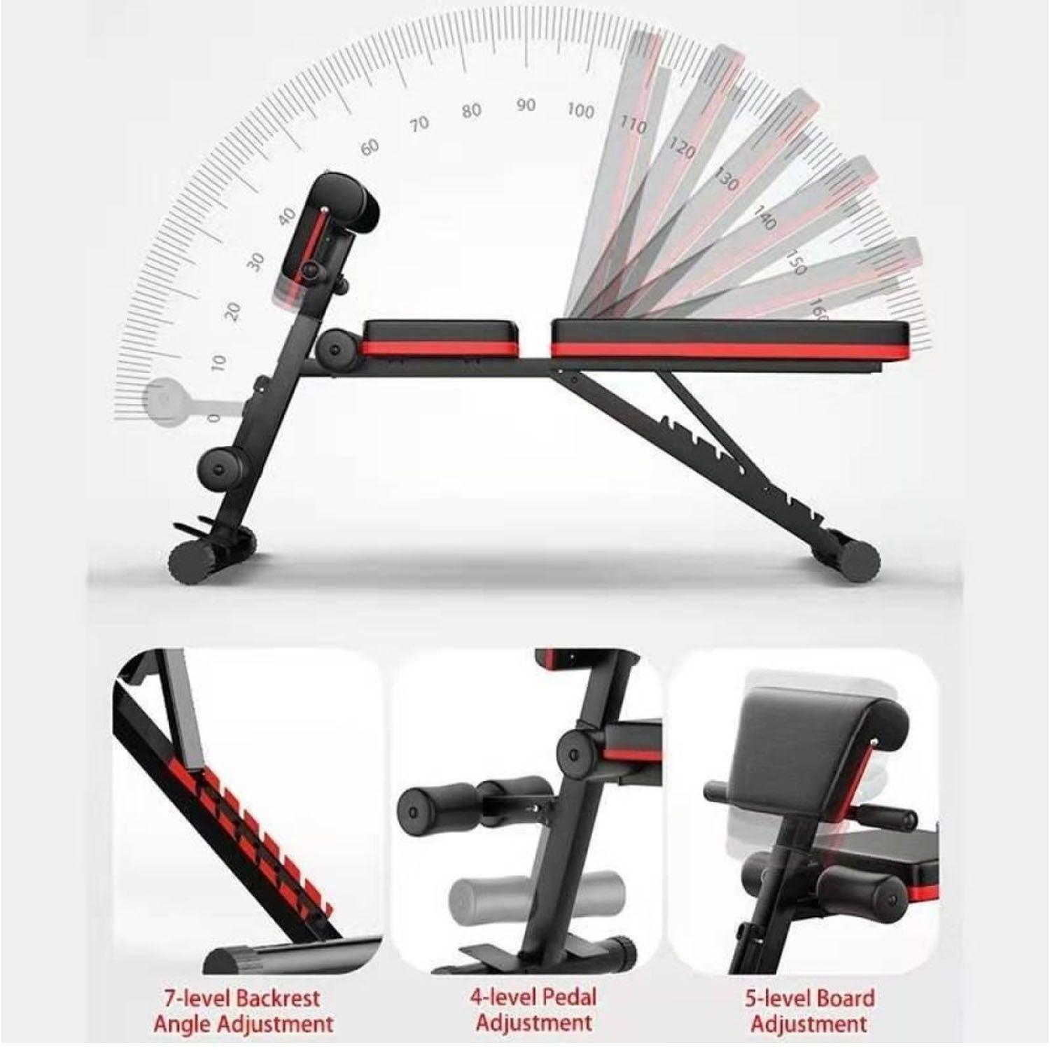 BANCA ABDOMINAL AJUSTABLE FULL + BICEPS CON BANDAS SPORTIME-6