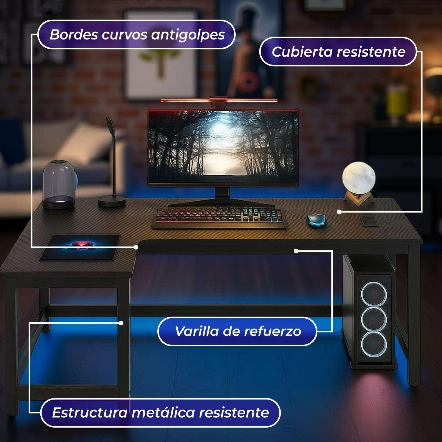 Escritorio Oficina Blacky L Izquierdo 140x100 cm-5