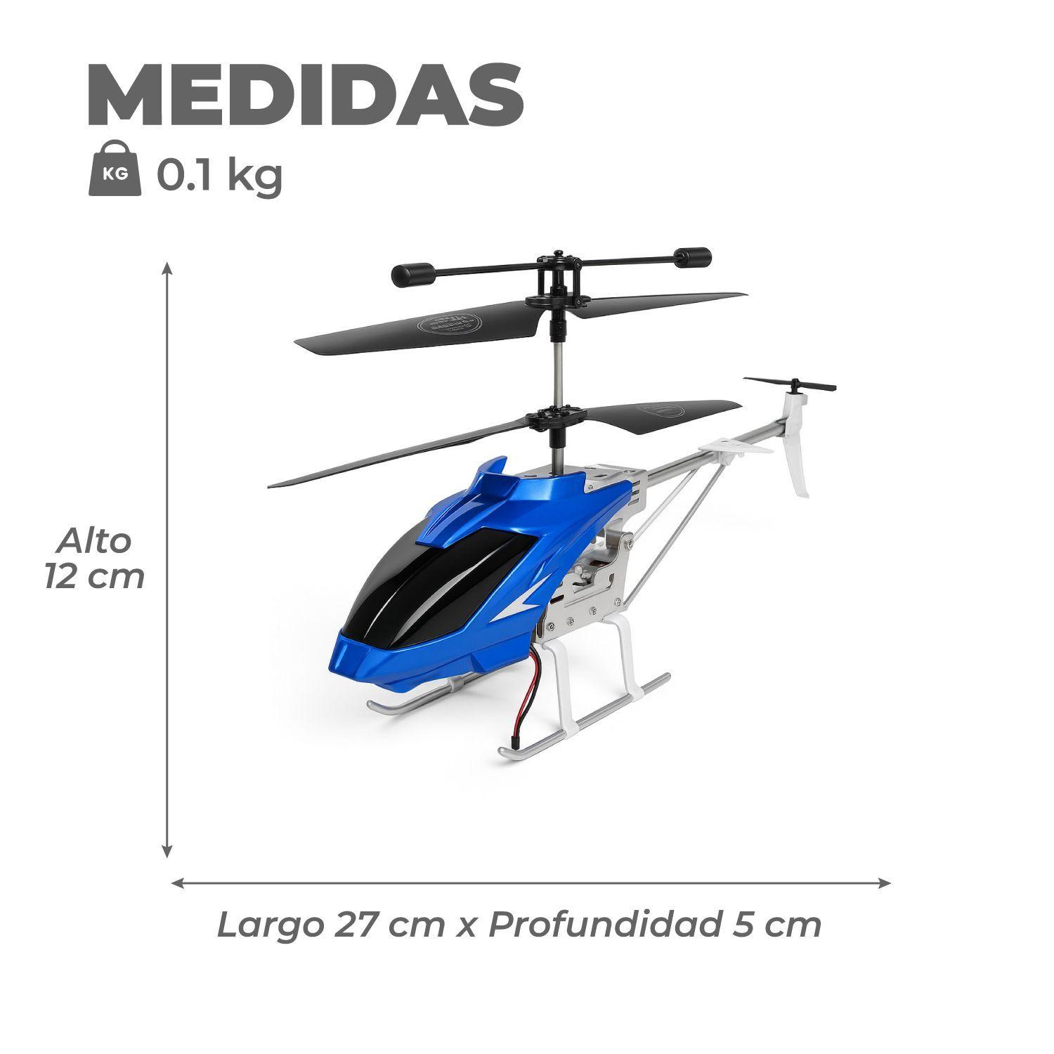 Helicóptero Avión Recargable Niños Control Remoto Azul-2