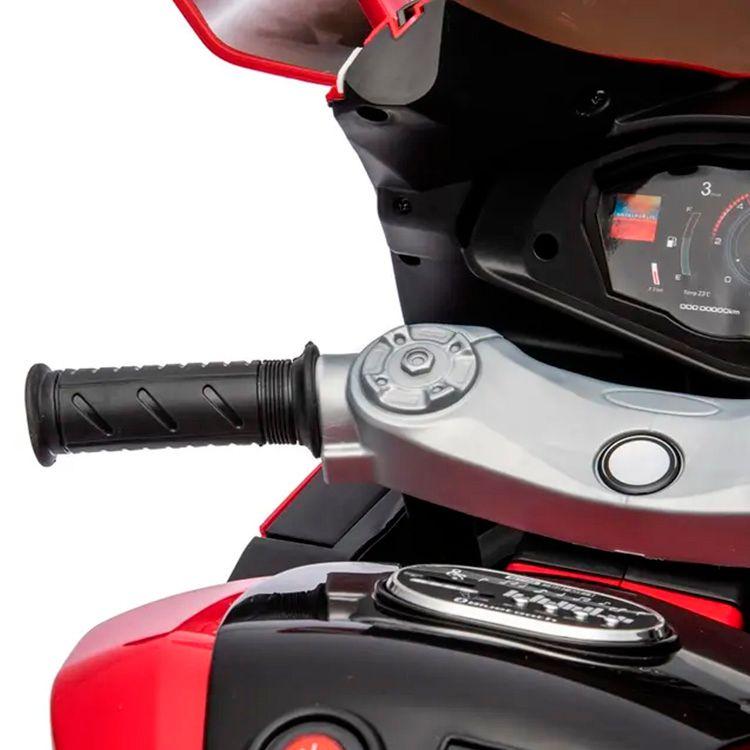 Moto Eléctrica Infantil con Música y Luz Color Rojo-4