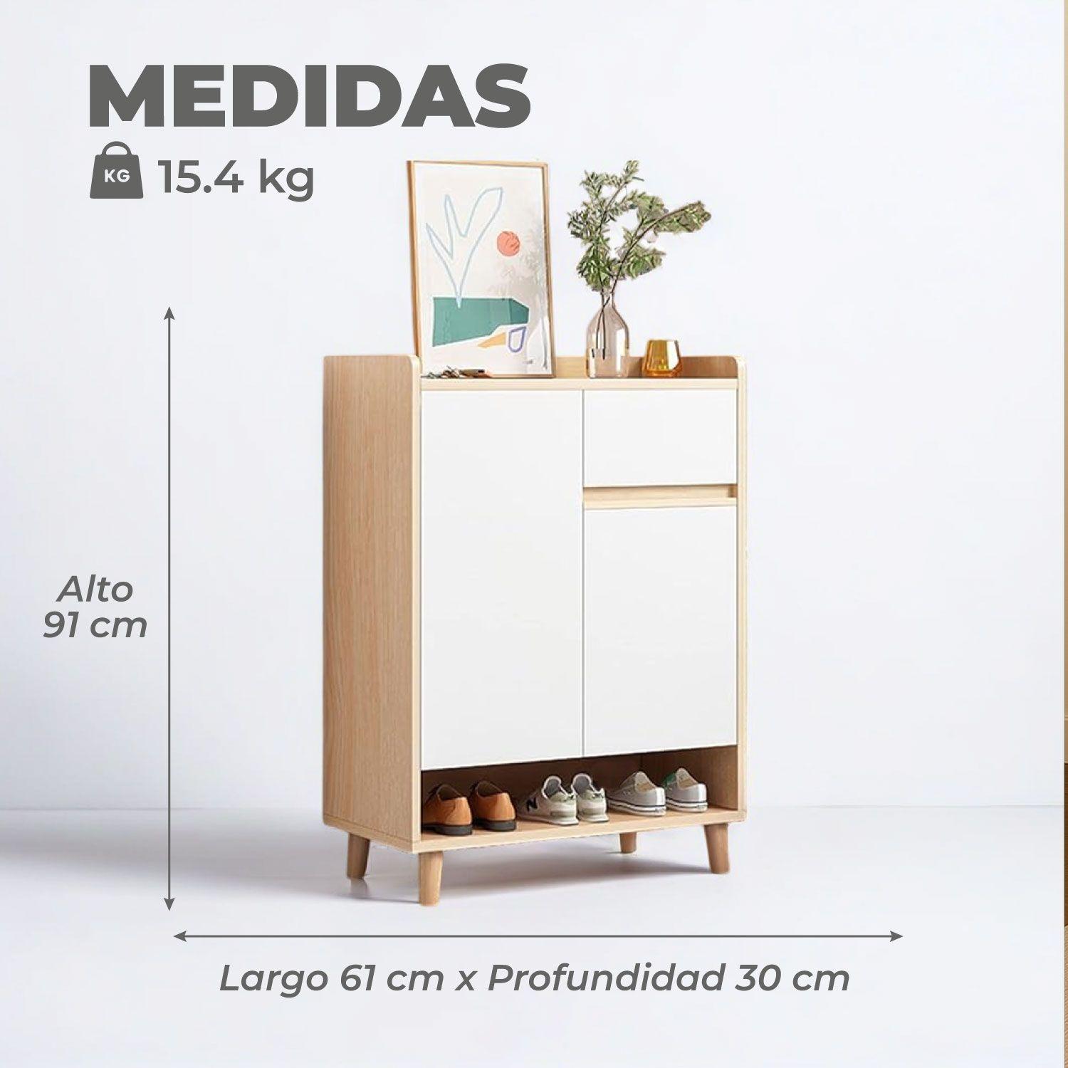 Zapatero Bicolor Elegance 2 Puertas Organizador Estante 61 cm-2