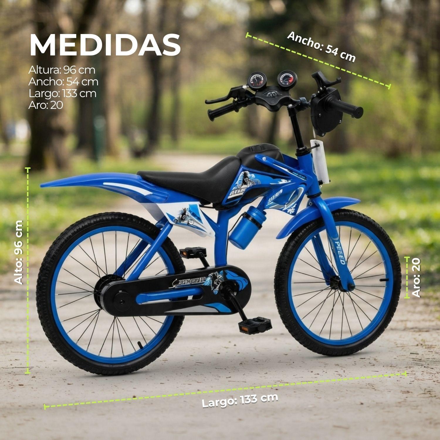 Bicicleta Infantil Niño Deportiva MTB Todo Terreno Azul Aro 20-2