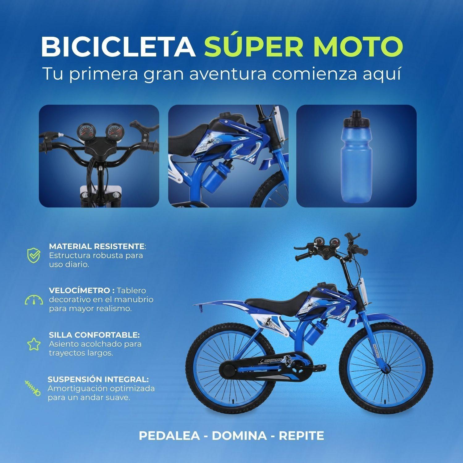 Bicicleta Infantil Niño Deportiva MTB Todo Terreno Azul Aro 20-3