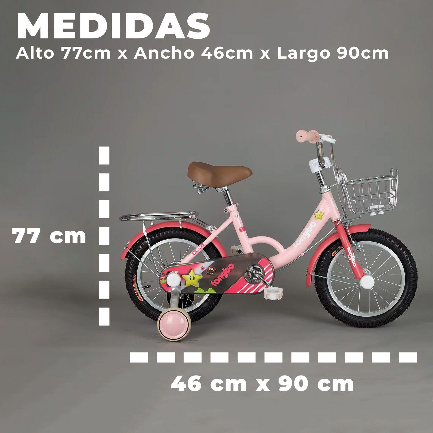 Bicicleta Niña Infantil De Paseo Little Star Rueditas Aro 12-2