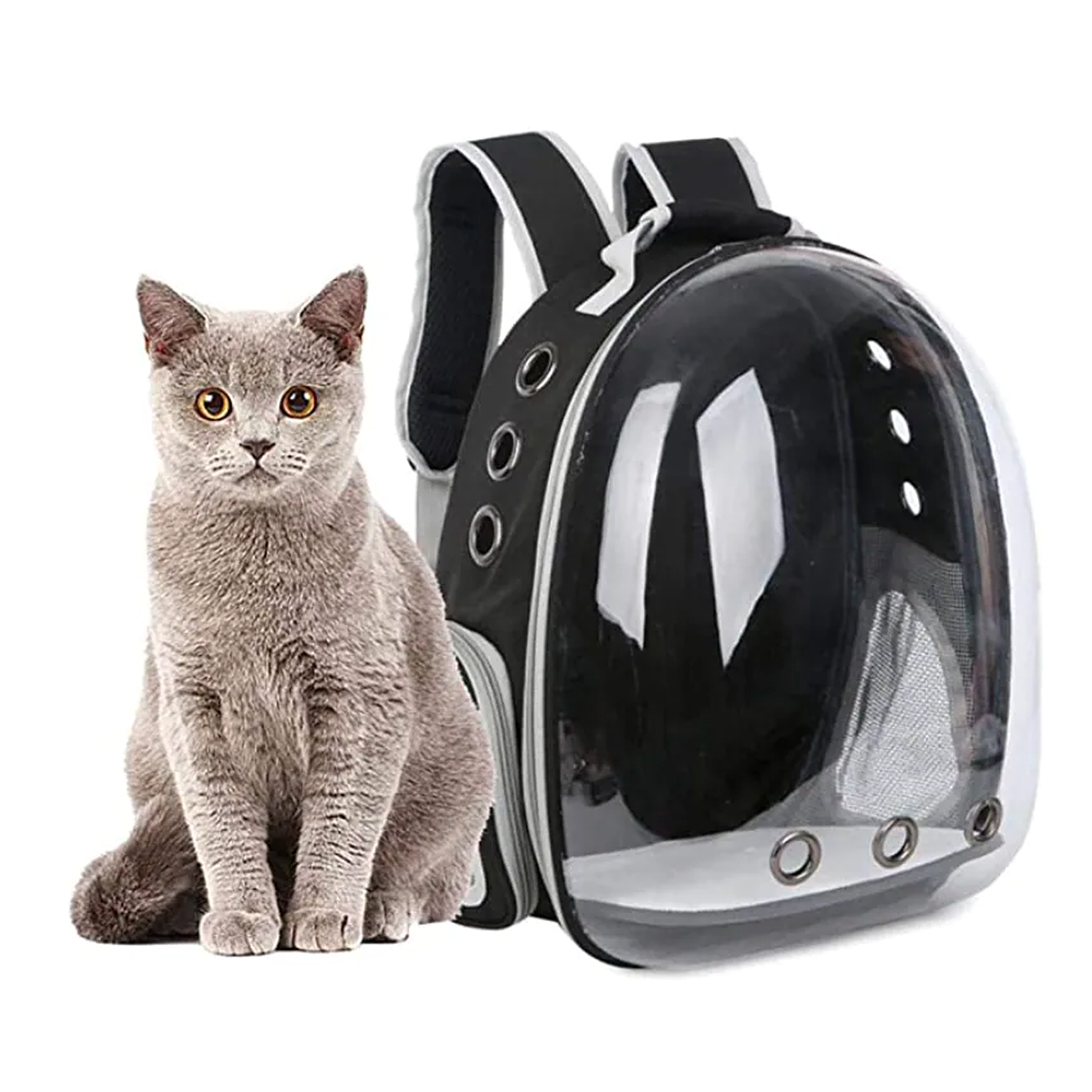 Mochila transportadora de Gatos Negra-3