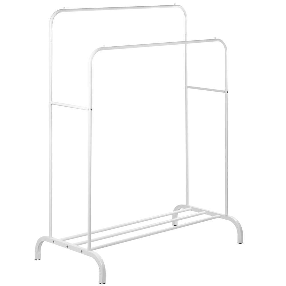 Perchero Colgador de Ropa Doble Metalico Resistente Blanco-1