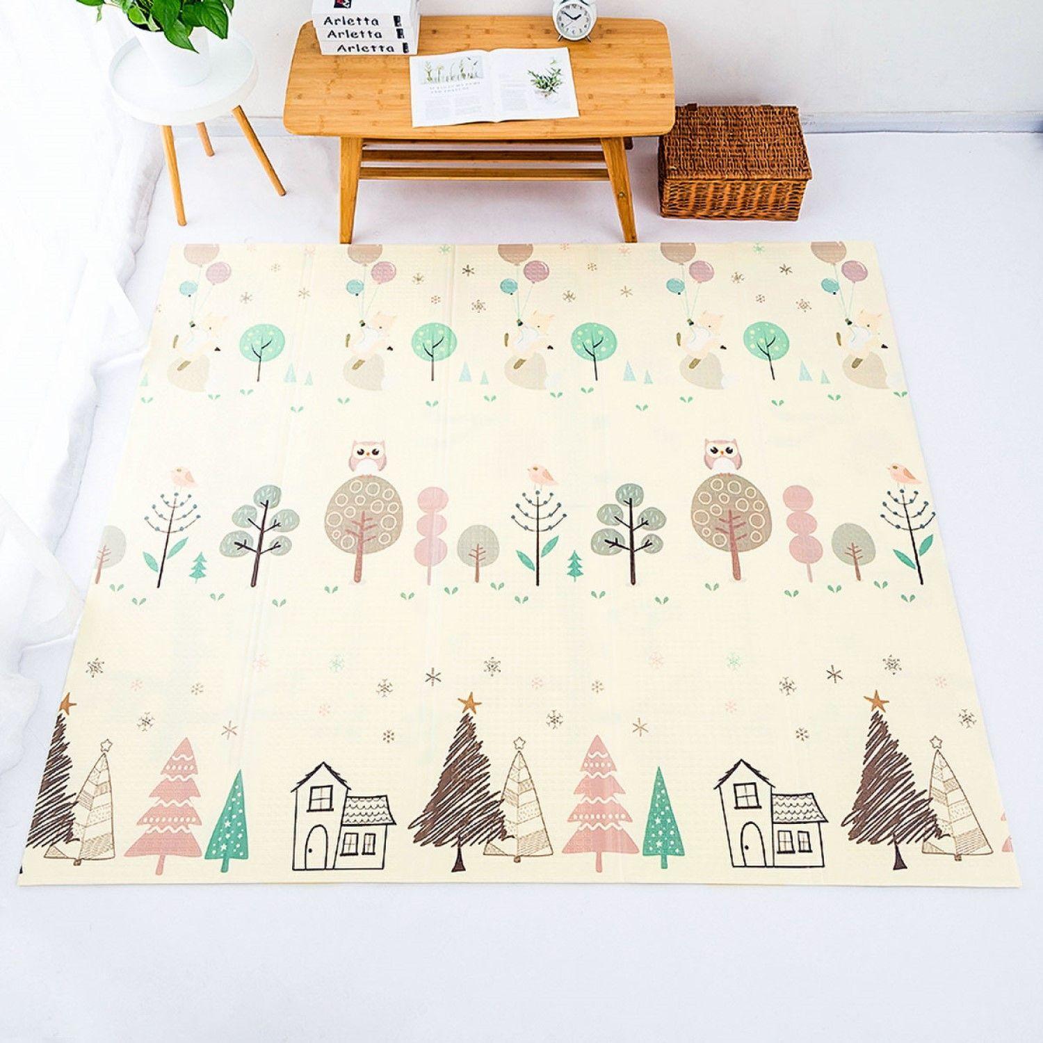 Alfombra Antigolpe Bebe Plegable Reversible Autito + Bolso -4