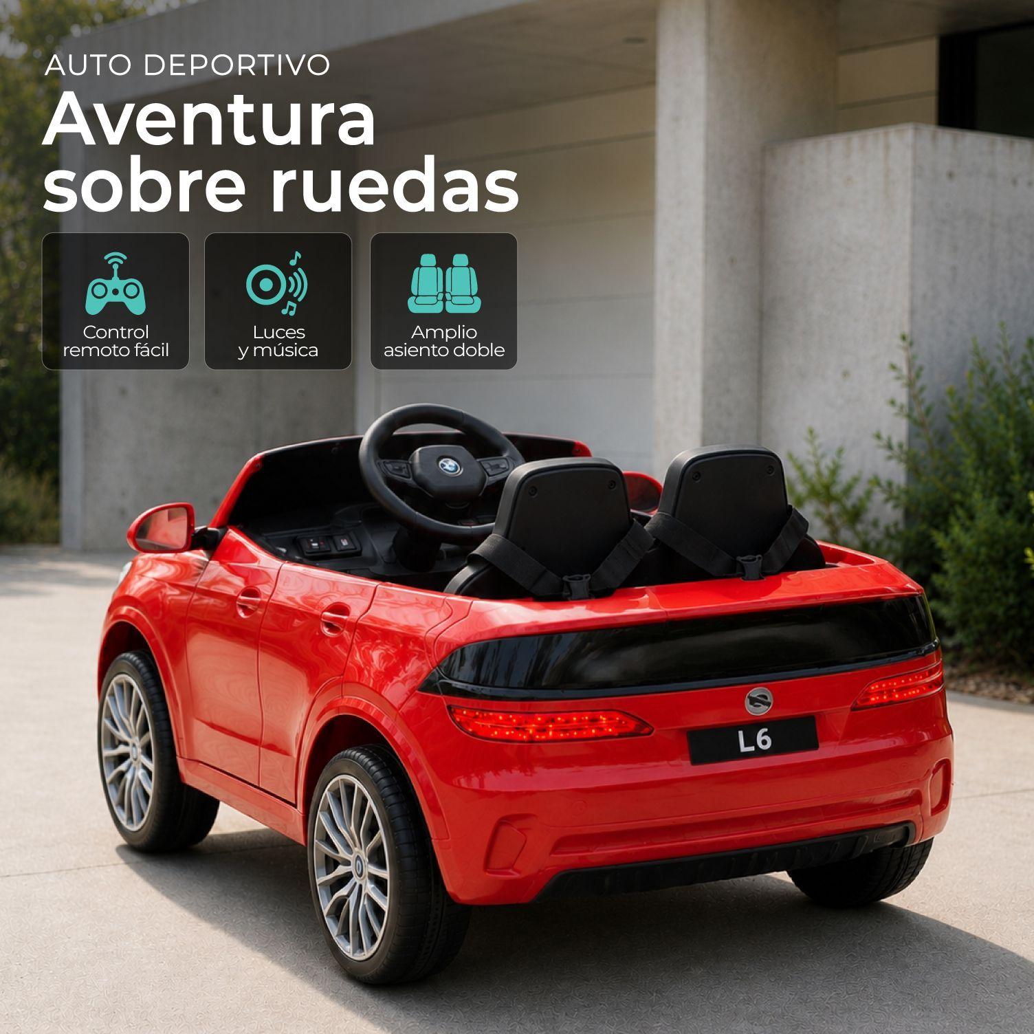 Auto Electrico Infantil Doble Asiento + Control Musica LED-3