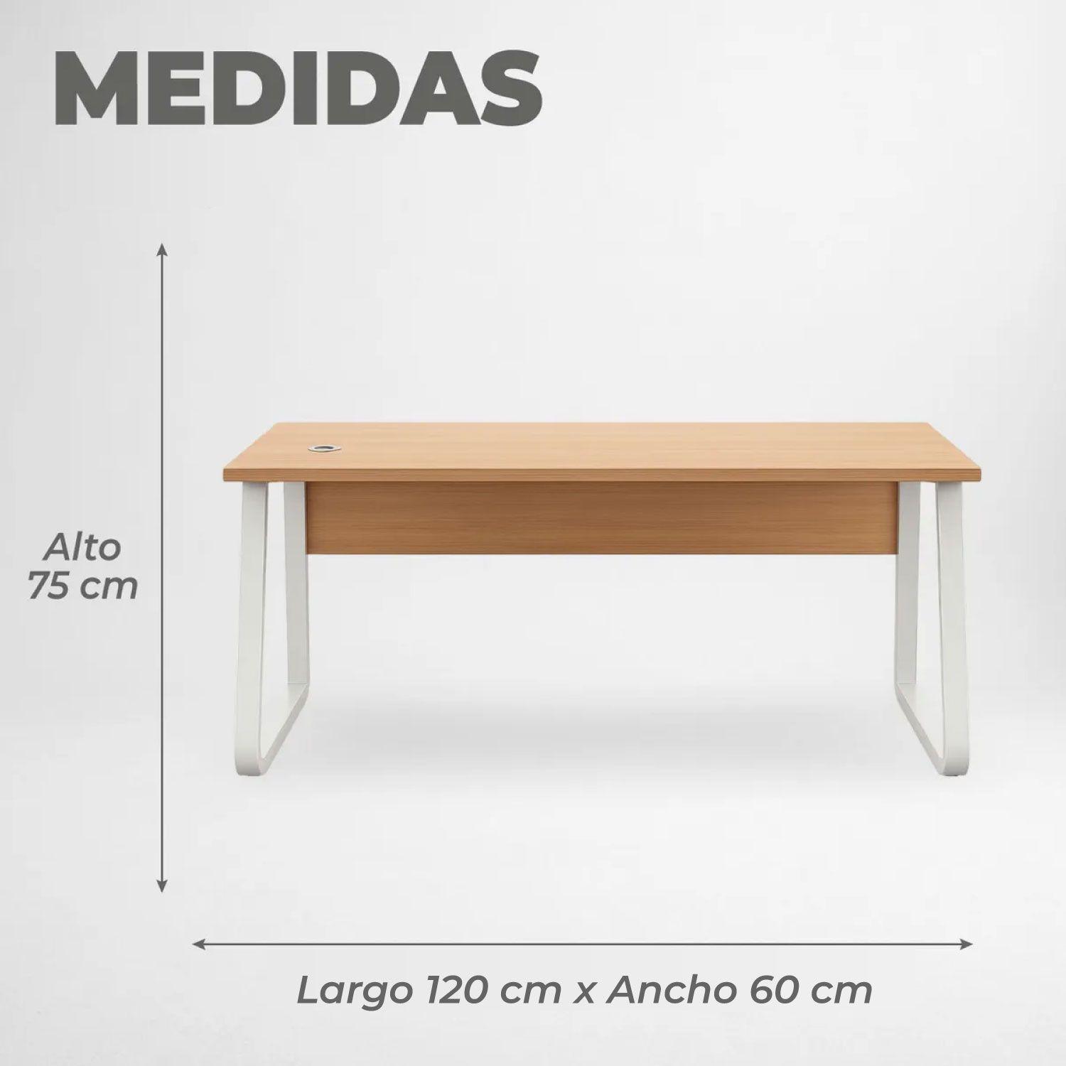 Escritorio Oficina Round Leg Posh Antideslizante Maple 120cm-2