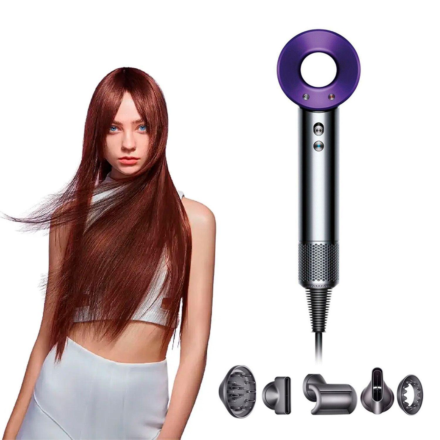 Secador De Pelo Tipo Dyson Supersonic Con Difusor Morado-1