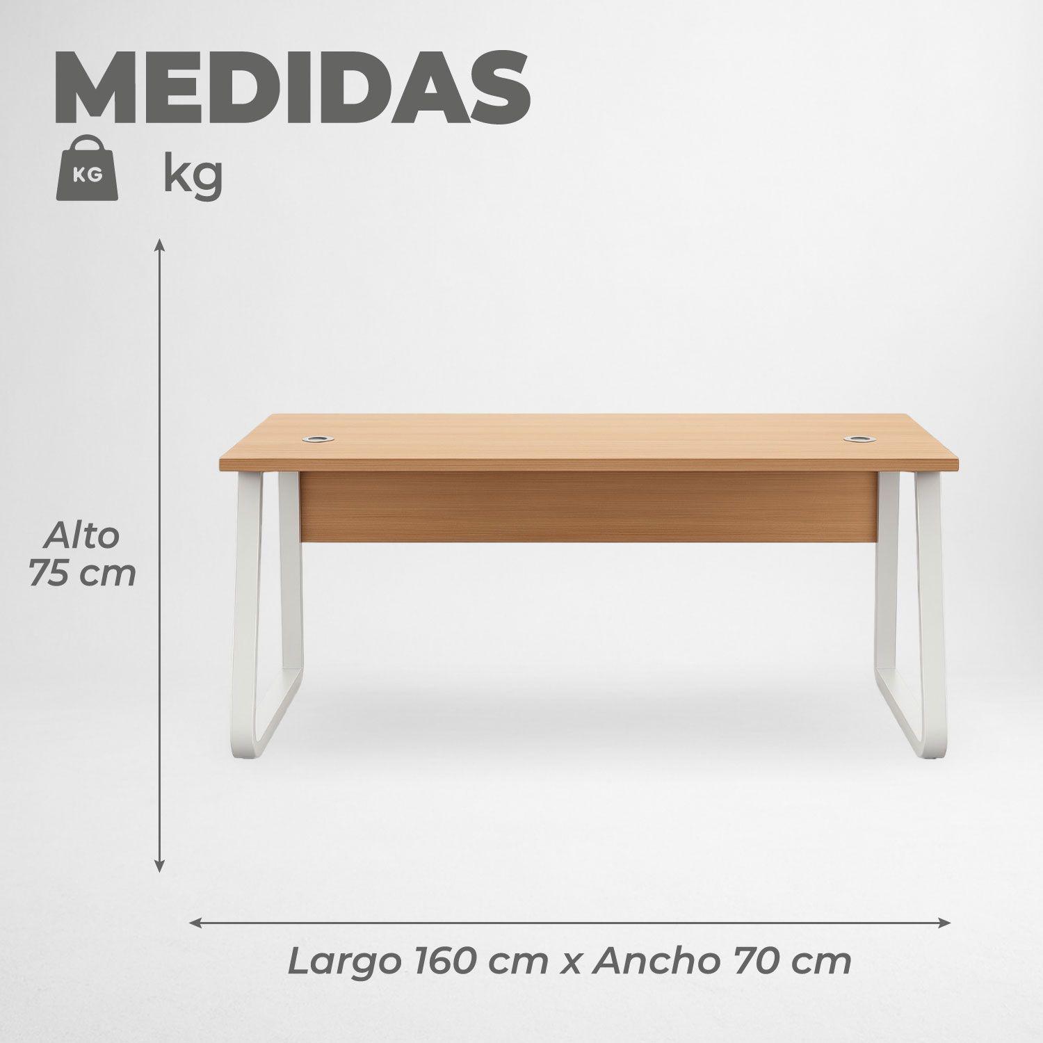 Escritorio Oficina Round Leg Posh Antideslizante Maple 160cm-2