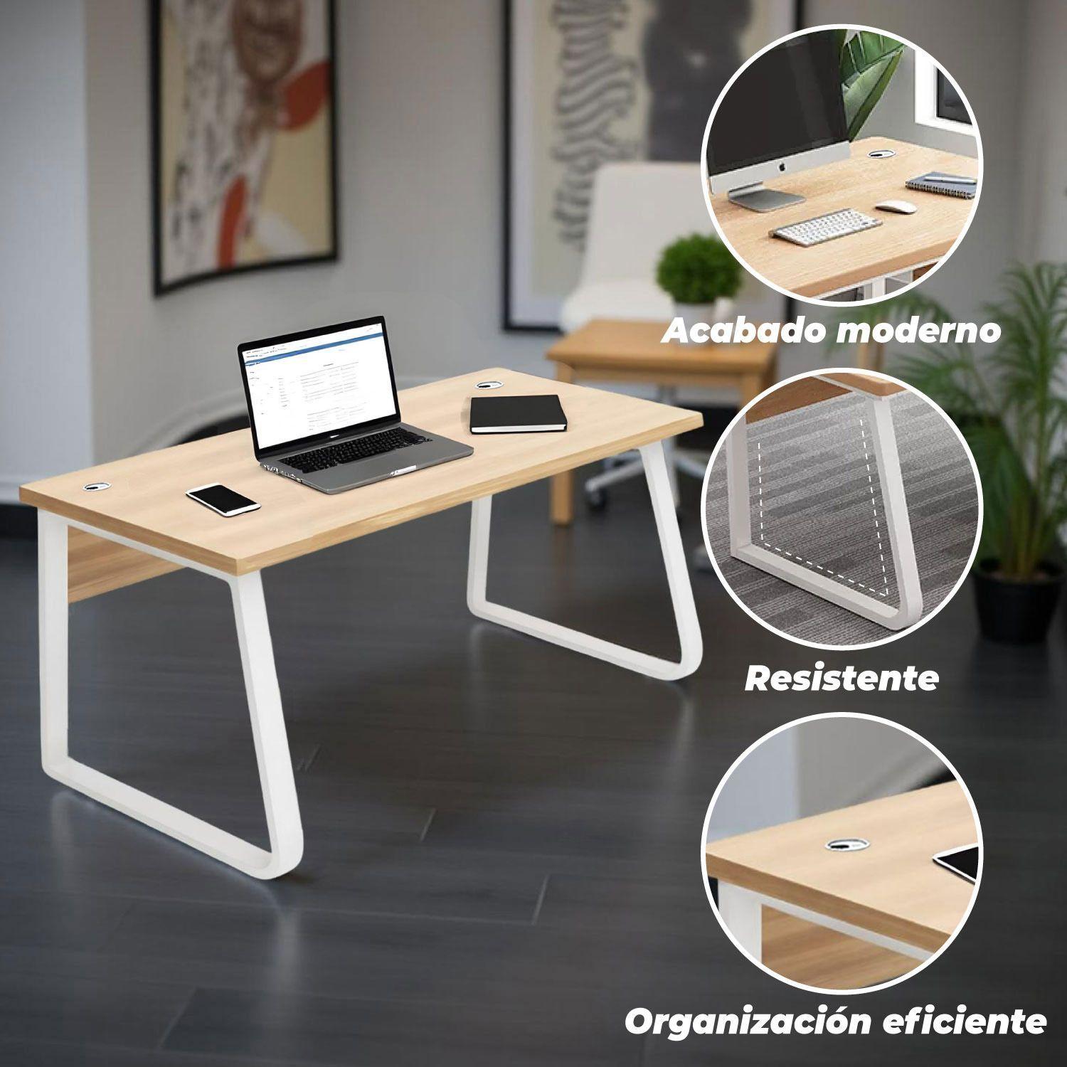 Escritorio Oficina Round Leg Posh Antideslizante Maple 160cm-3